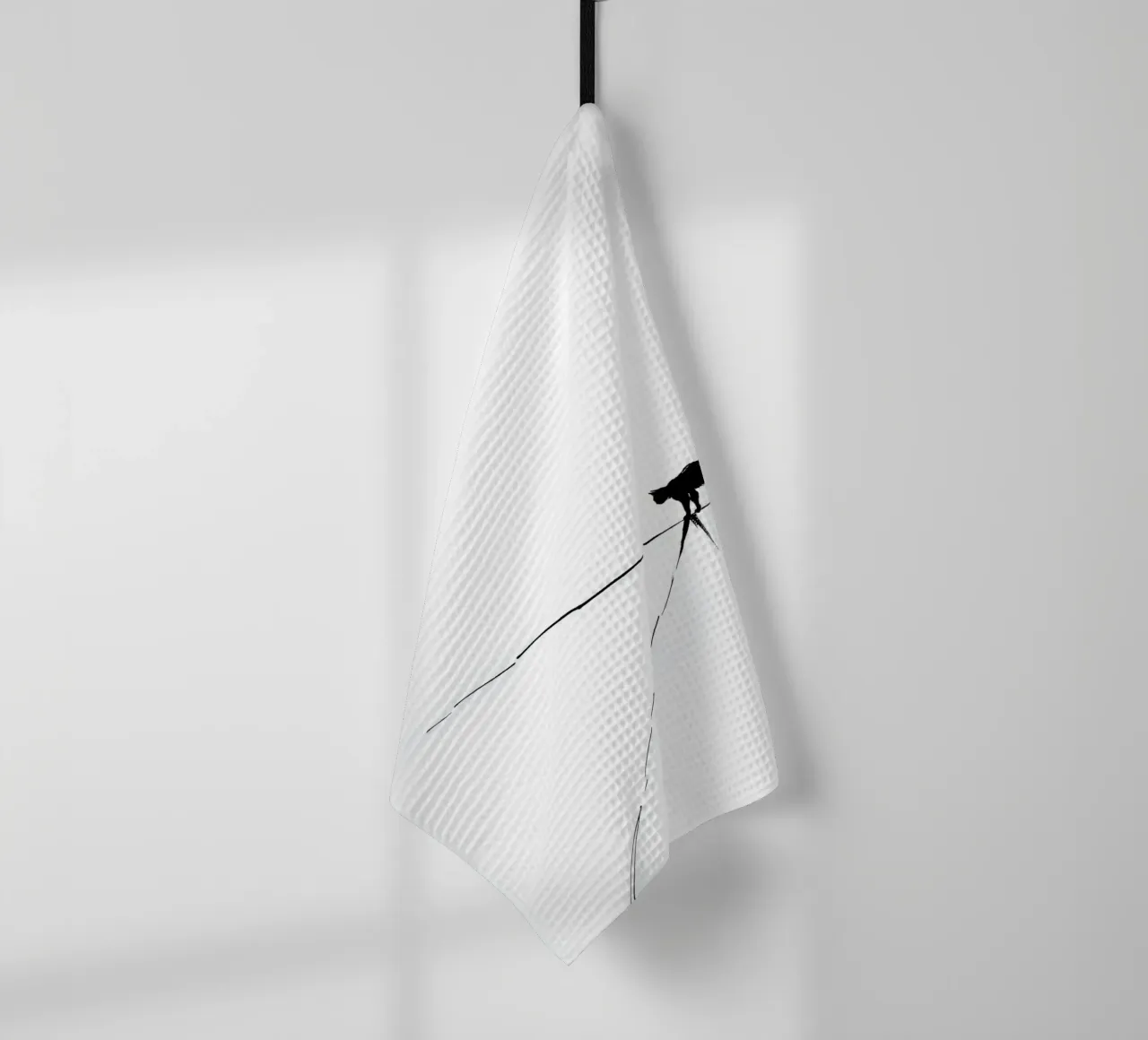 Minimal Cat on a Line torchon de cityart