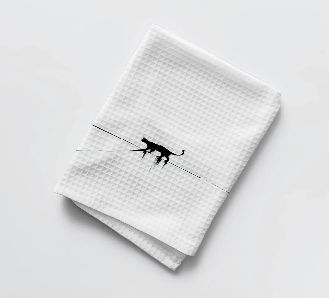 Minimal Cat on a Line torchon de cityart