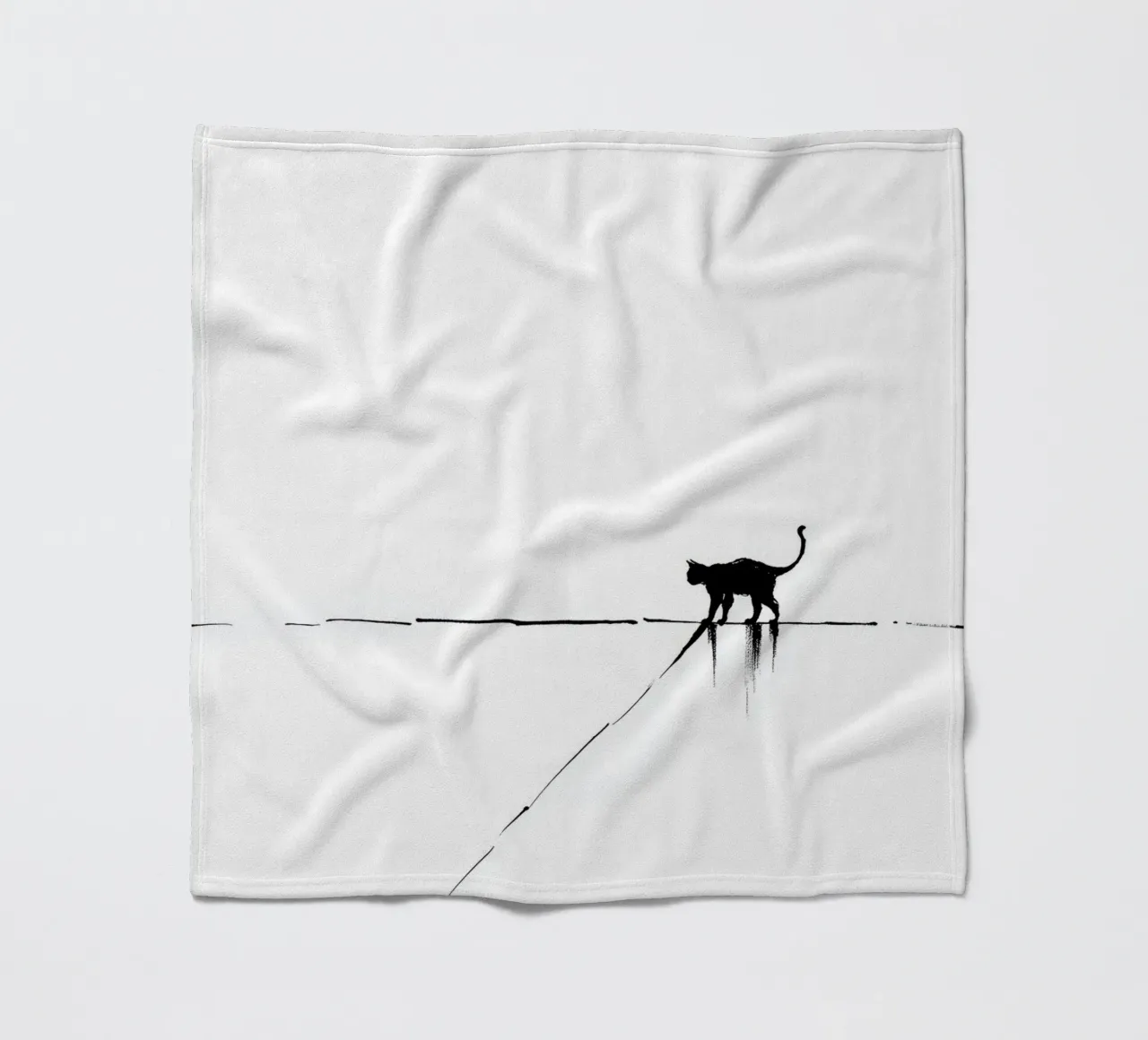 Minimal Cat on a Line coperta in pile da cityart