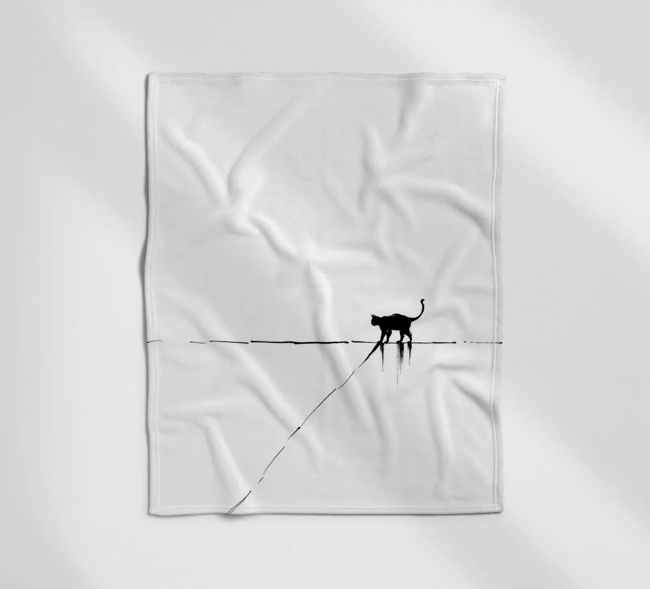 Minimal Cat on a Line coperta in pile da cityart