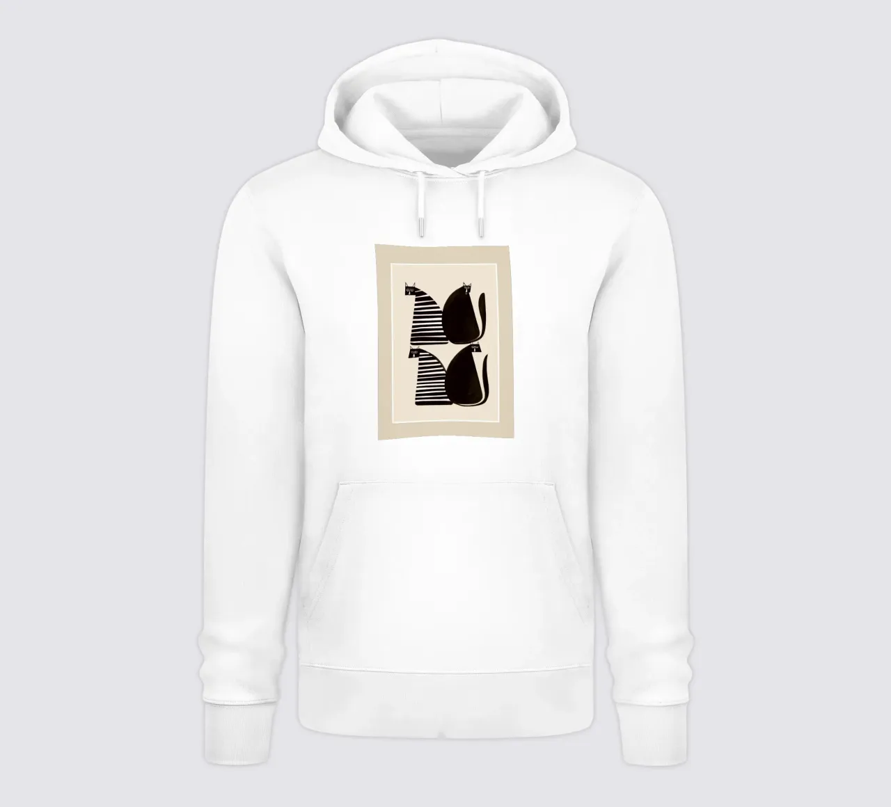 Minimalist Cats in Black and White felpa con cappuccio da cityart
