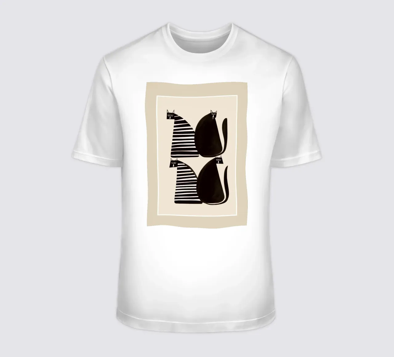 Minimalist Cats in Black and White T-Shirt von cityart