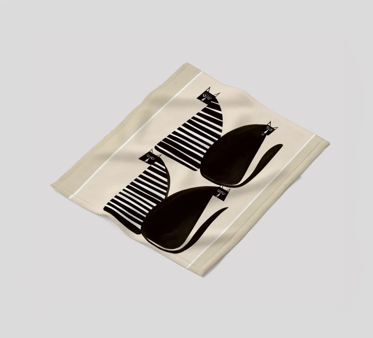 Minimalist Cats in Black and White coperta in pile da cityart
