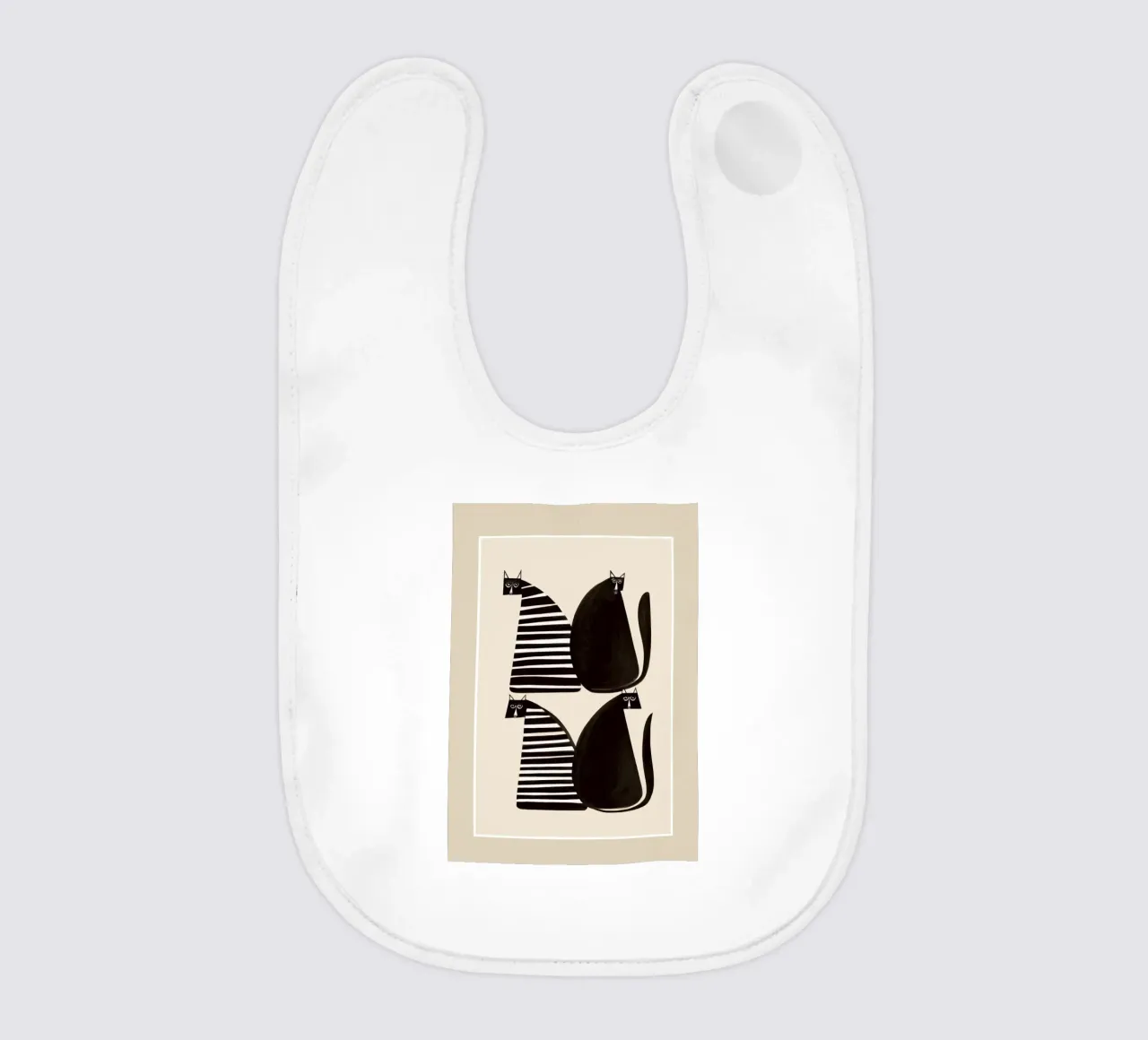 Minimalist Cats in Black and White bavaglino da cityart