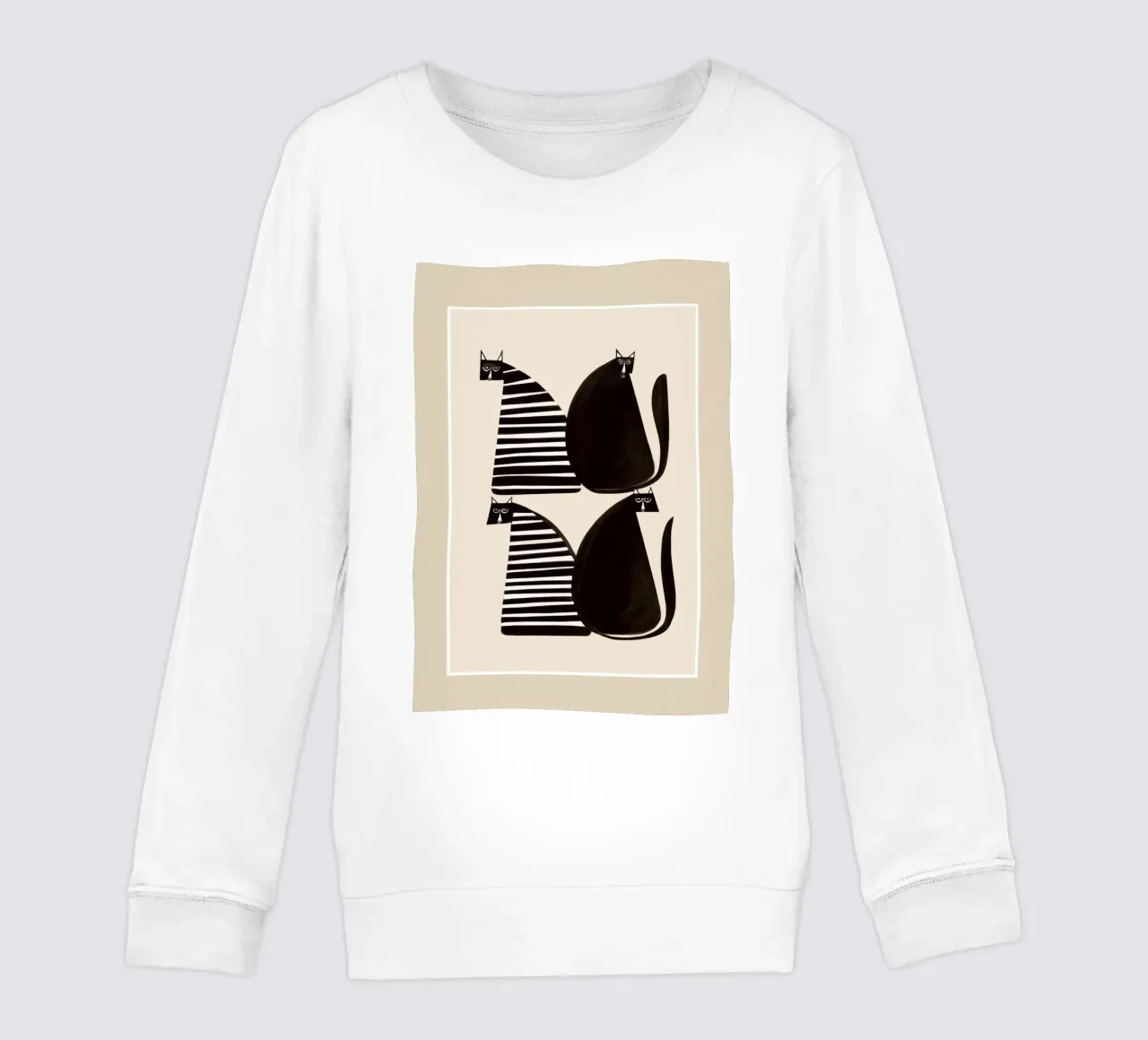 Minimalist Cats in Black and White felpa bambino da cityart