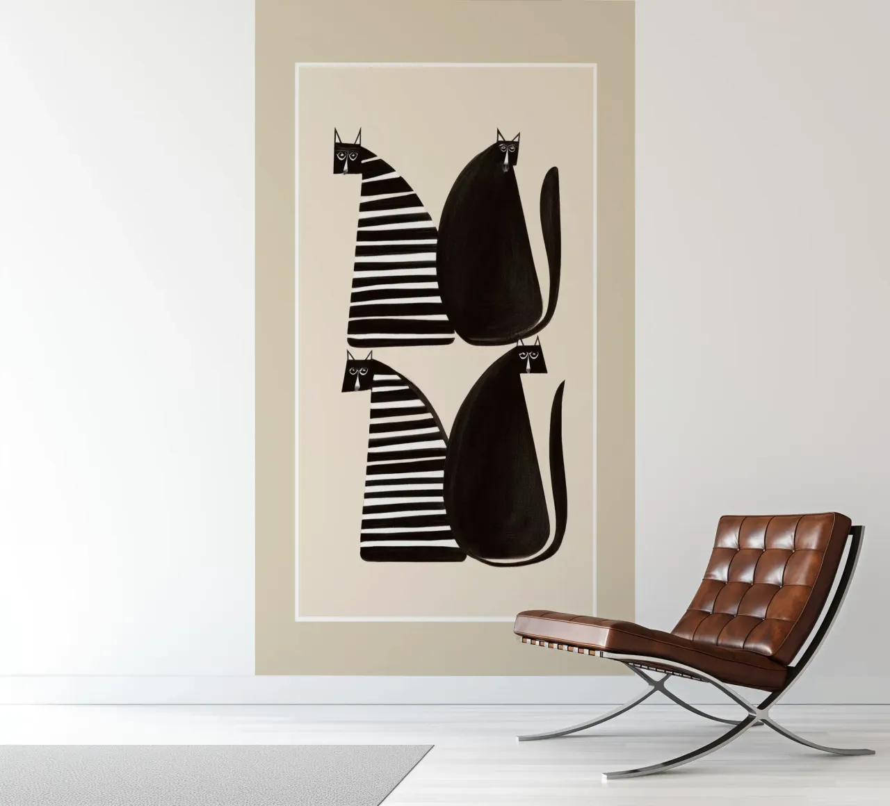 Minimalist Cats in Black and White photo wallpaper by cityart