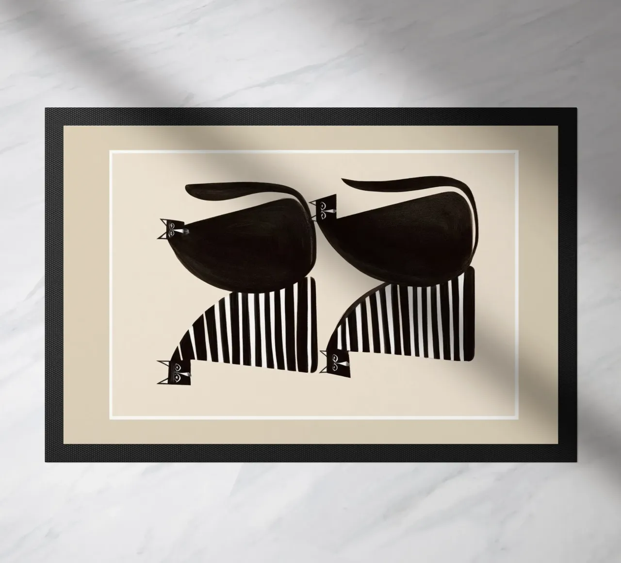 Minimalist Cats in Black and White zerbino da cityart