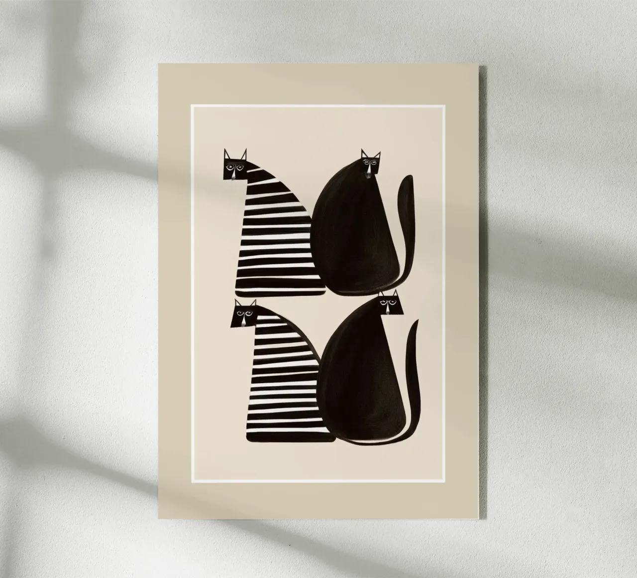 Minimalist Cats in Black and White plexiglass da cityart