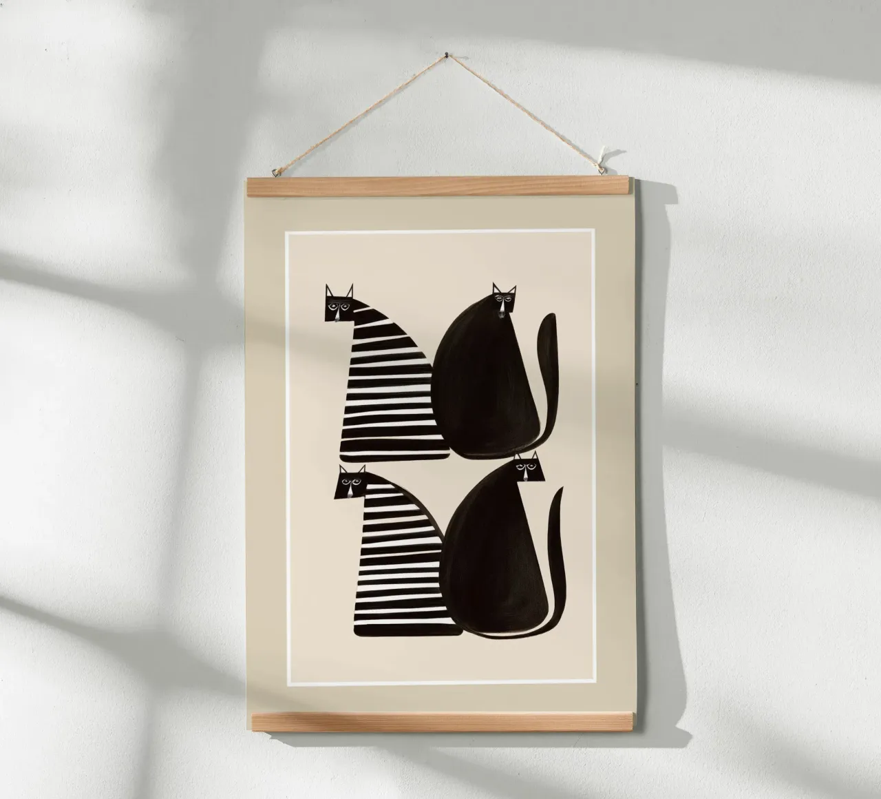 Minimalist Cats in Black and White carta hahnemühle da cityart