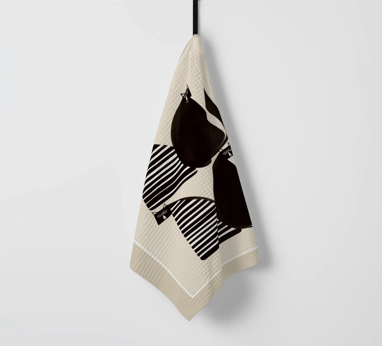 Minimalist Cats in Black and White canovaccio da cucina da cityart