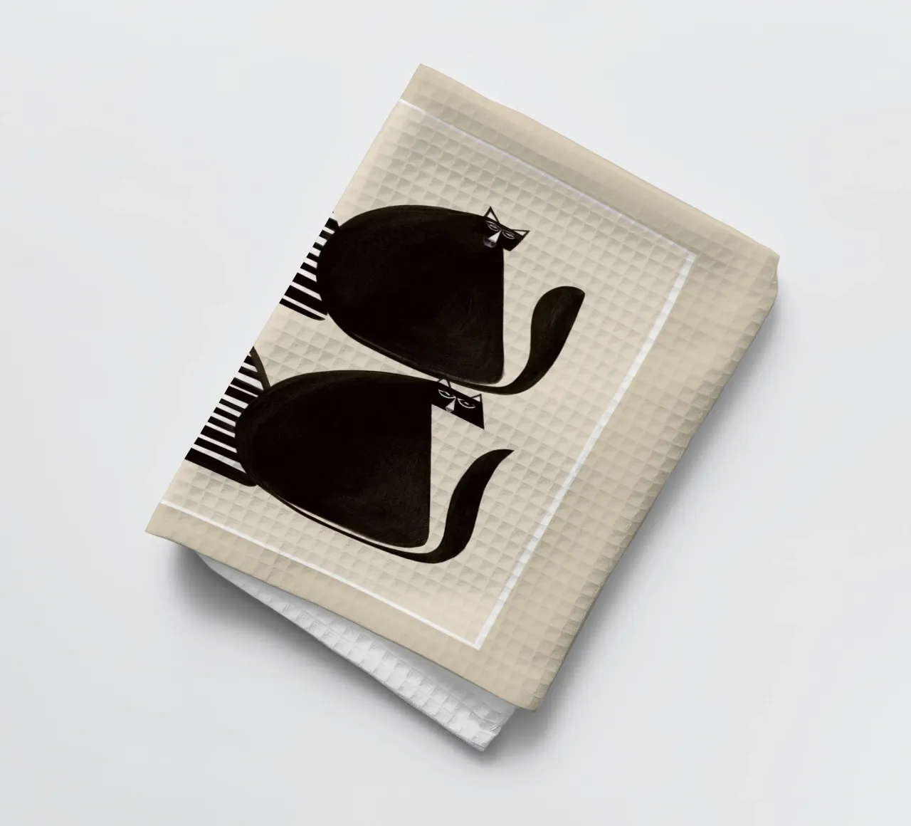 Minimalist Cats in Black and White canovaccio da cucina da cityart