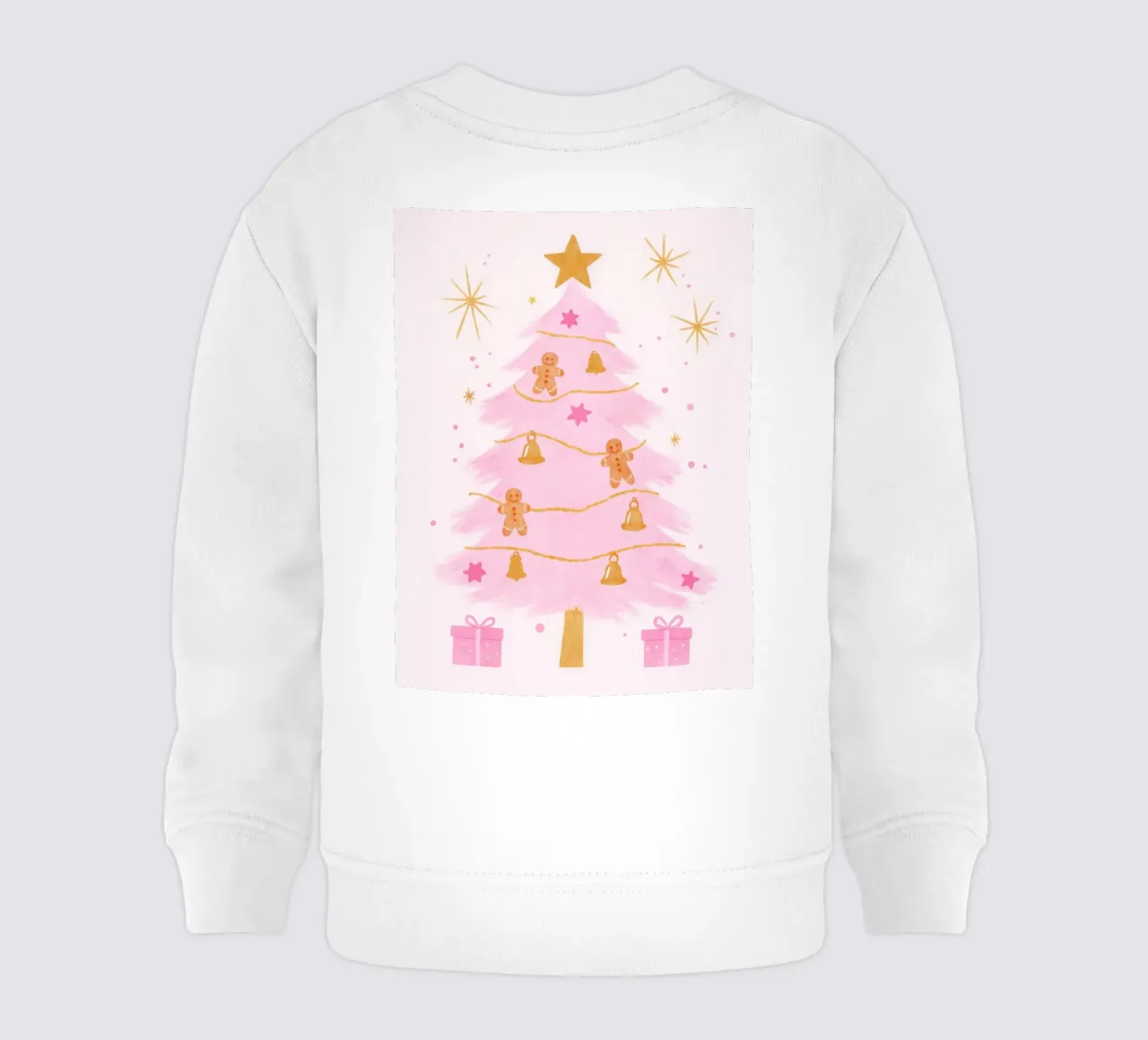 Preppy Coquette Albero di Natale rosa Stelle di pan di zenzero felpa neonato da Gentle Echoes Art