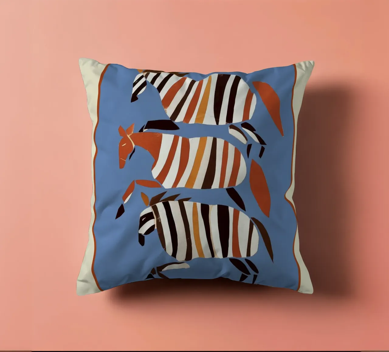 Striped Running Horses cuscino da cityart