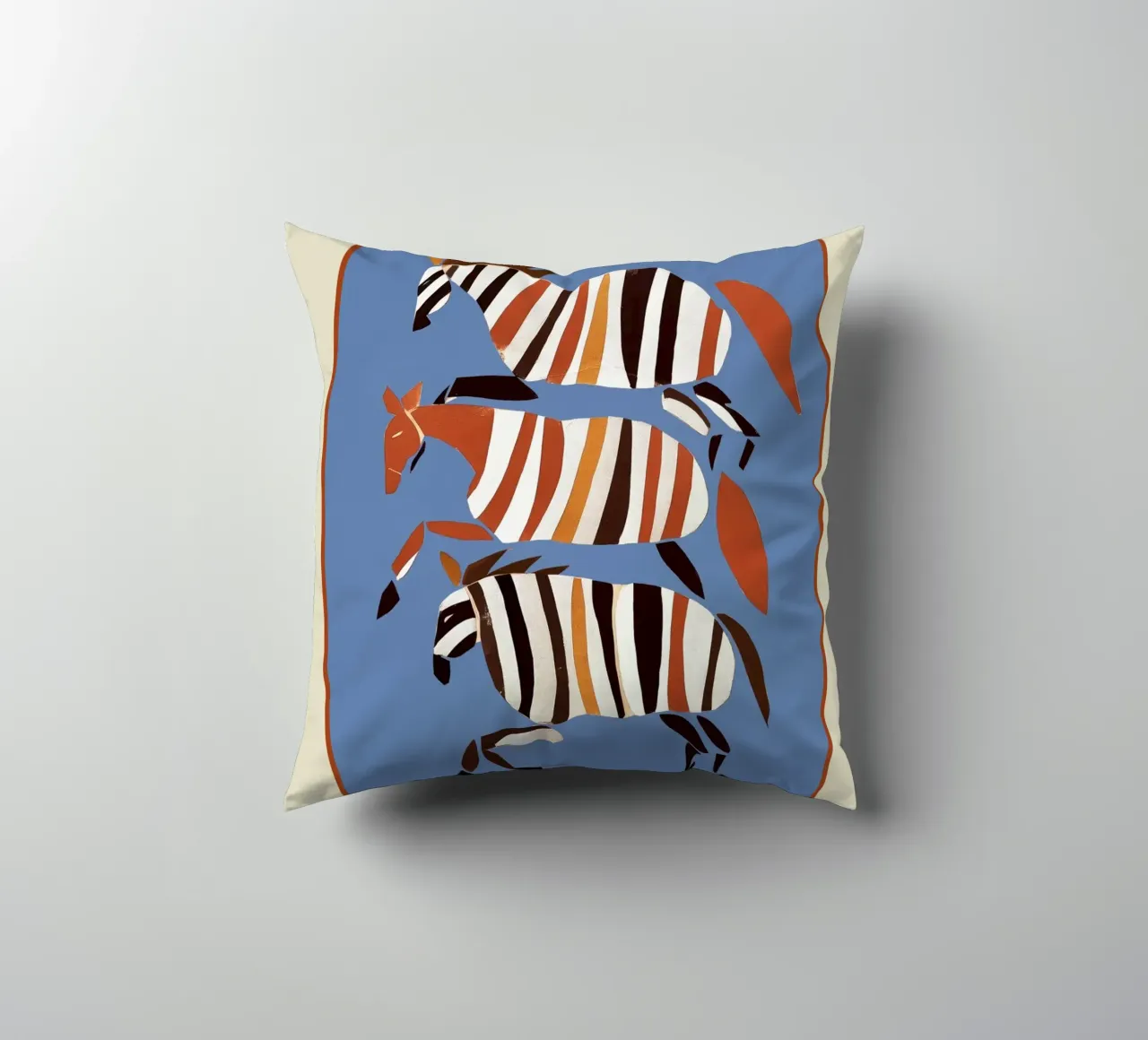 Striped Running Horses cuscino da cityart