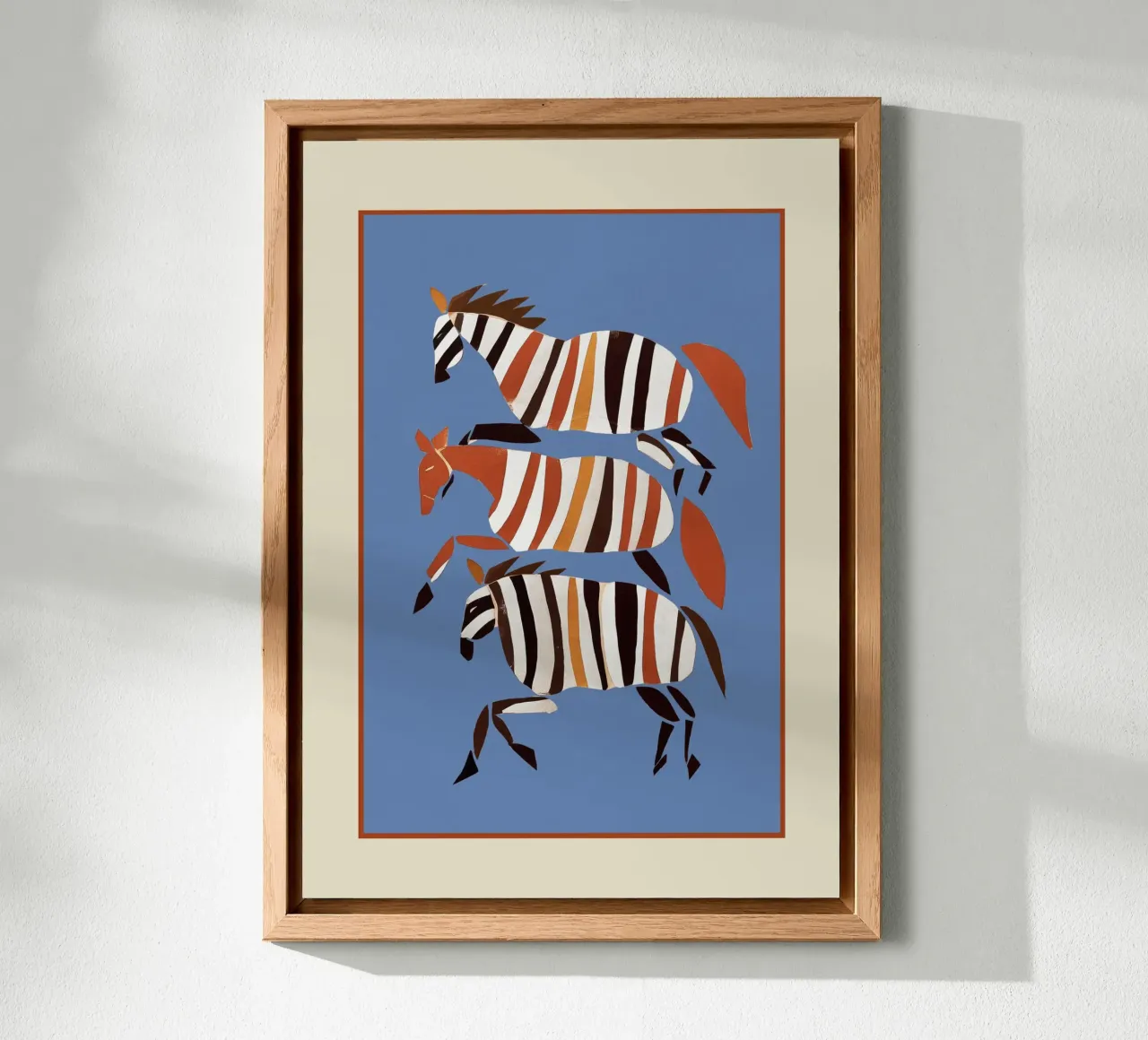 Striped Running Horses alluminio dibond da cityart