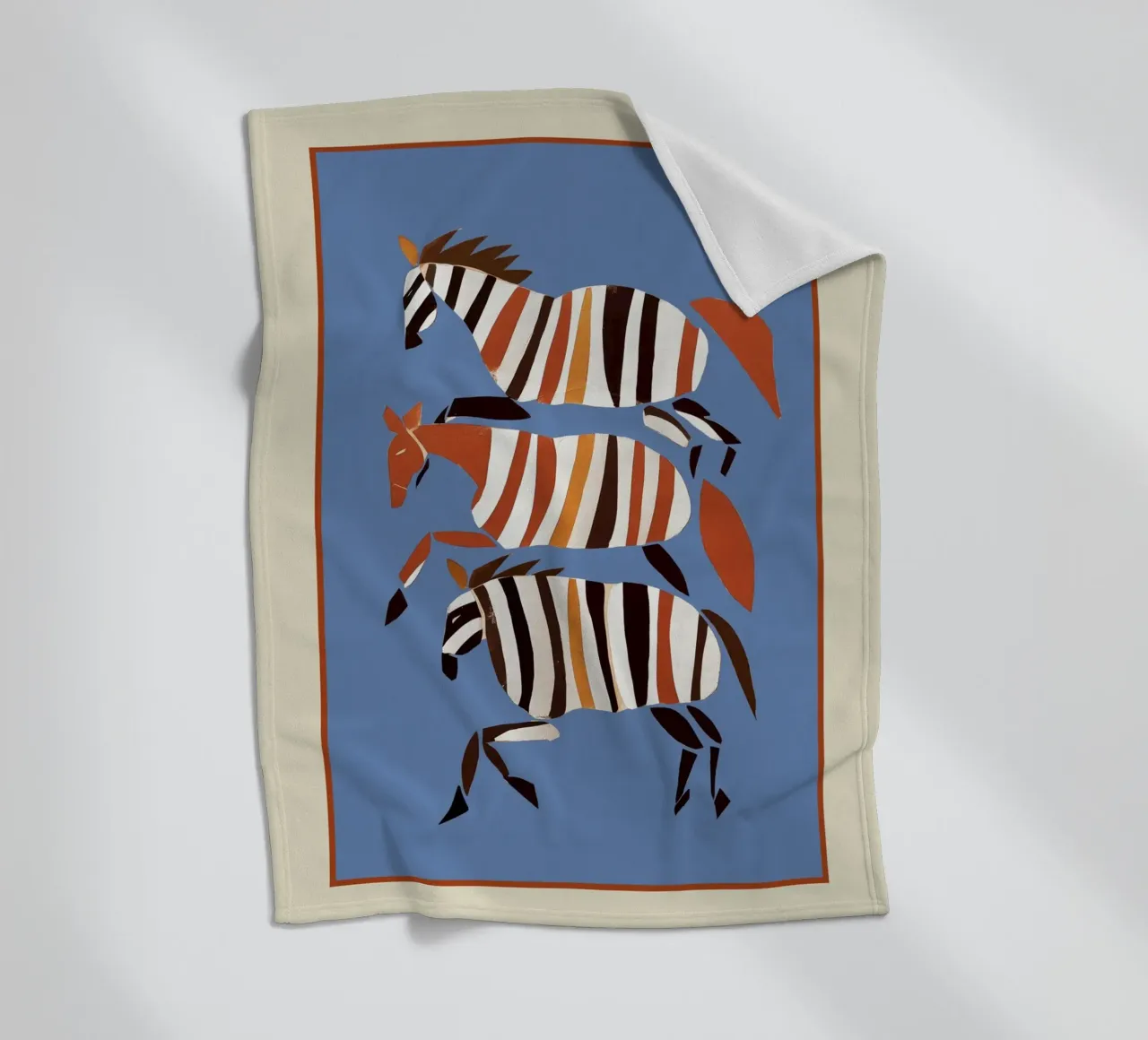Striped Running Horses coperta in pile da cityart