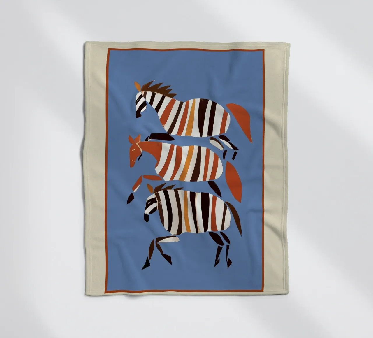 Striped Running Horses coperta in pile da cityart