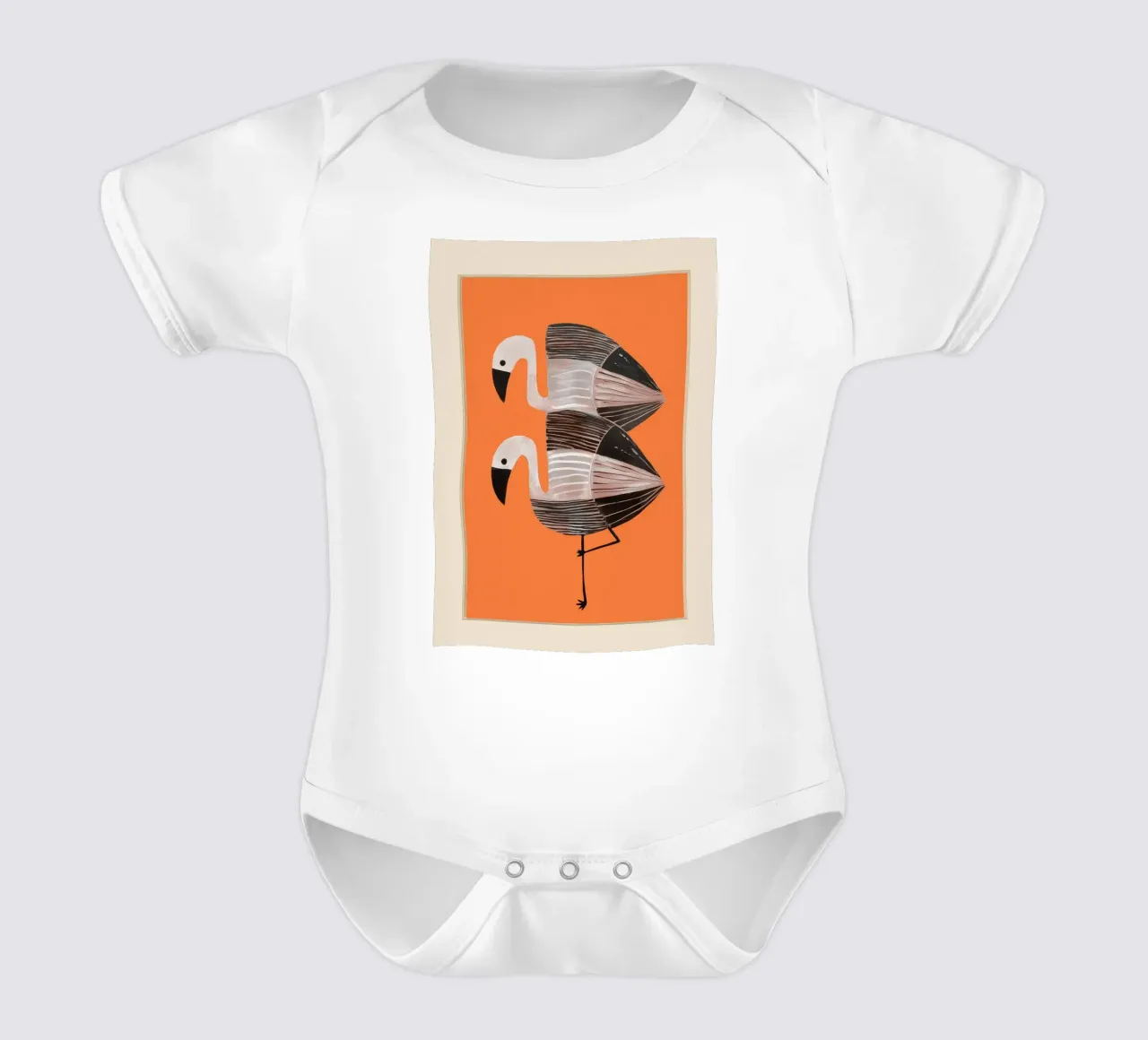 Tangerine Flamingos body neonato maniche corte da cityart