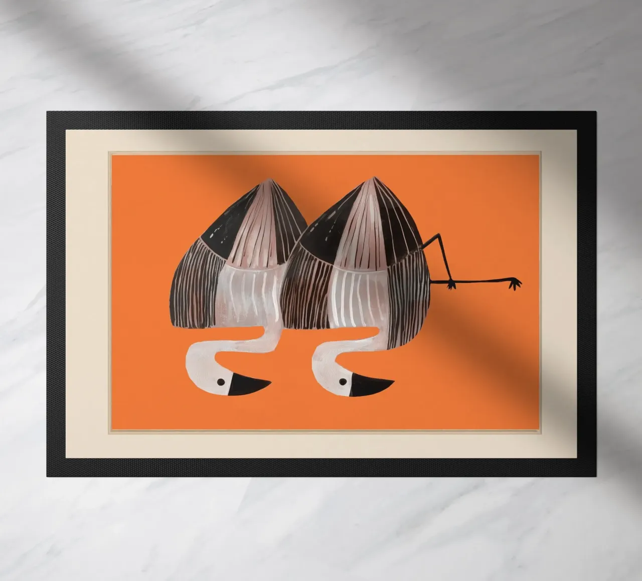 Tangerine Flamingos zerbino da cityart