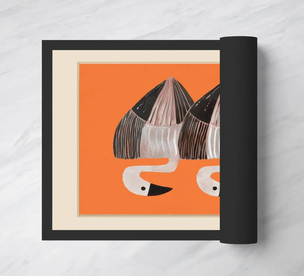 Tangerine Flamingos zerbino da cityart