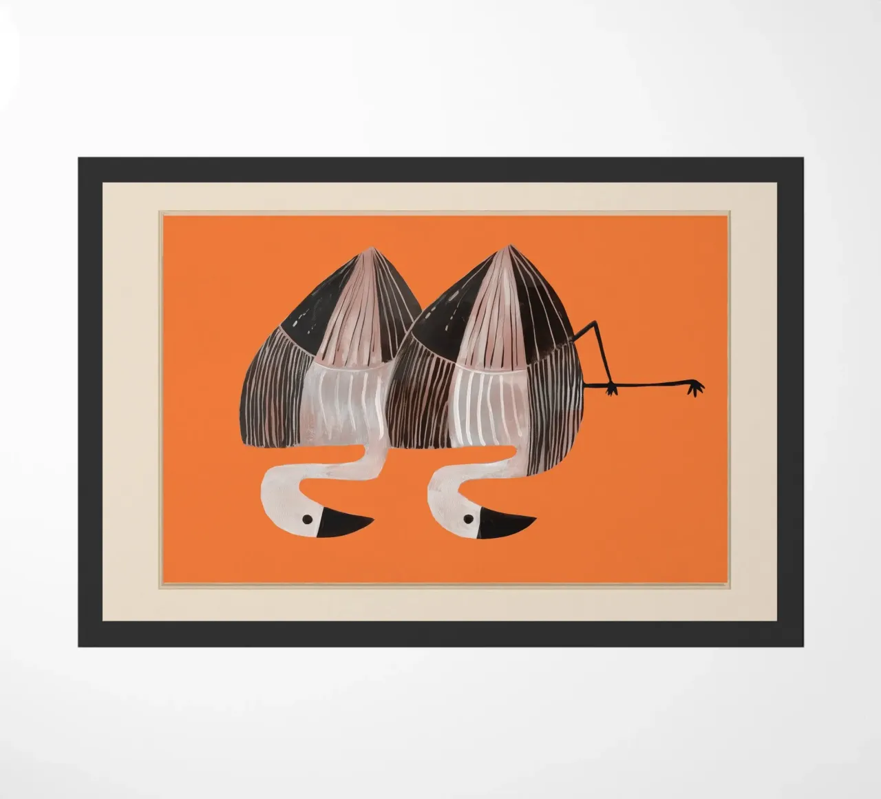 Tangerine Flamingos zerbino da cityart