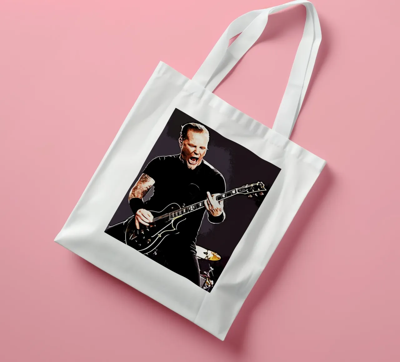 James Hetfield Metallichead band music 17 Art tote bag by music soul