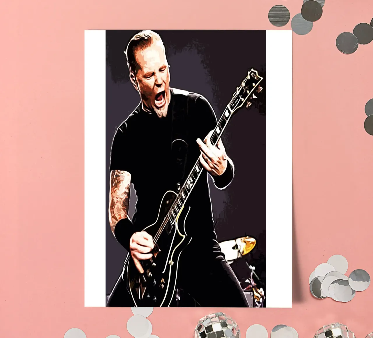 James Hetfield Metallichead band music 17 Art sticker sheet by music soul