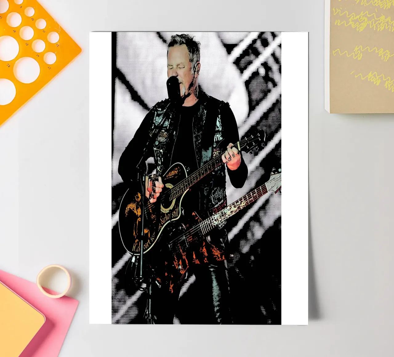 James Hetfield Metallichead band music 18 Art sticker sheet by music soul