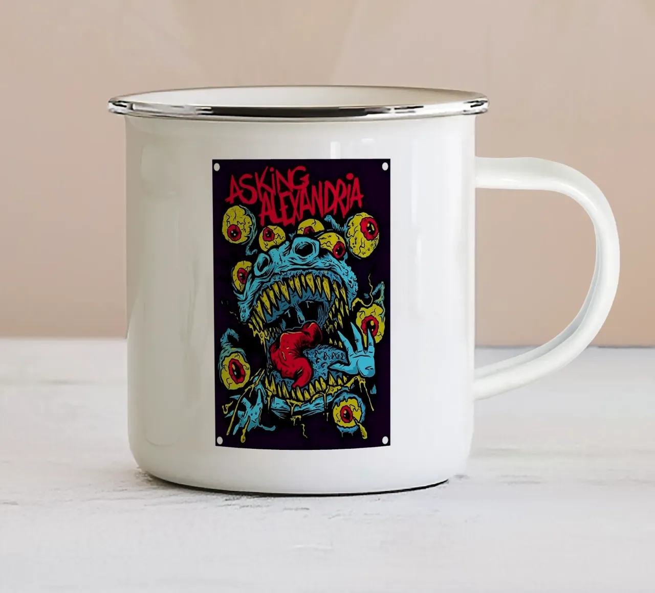 Groupe Asking Alexandria mug en émail de vanhesling