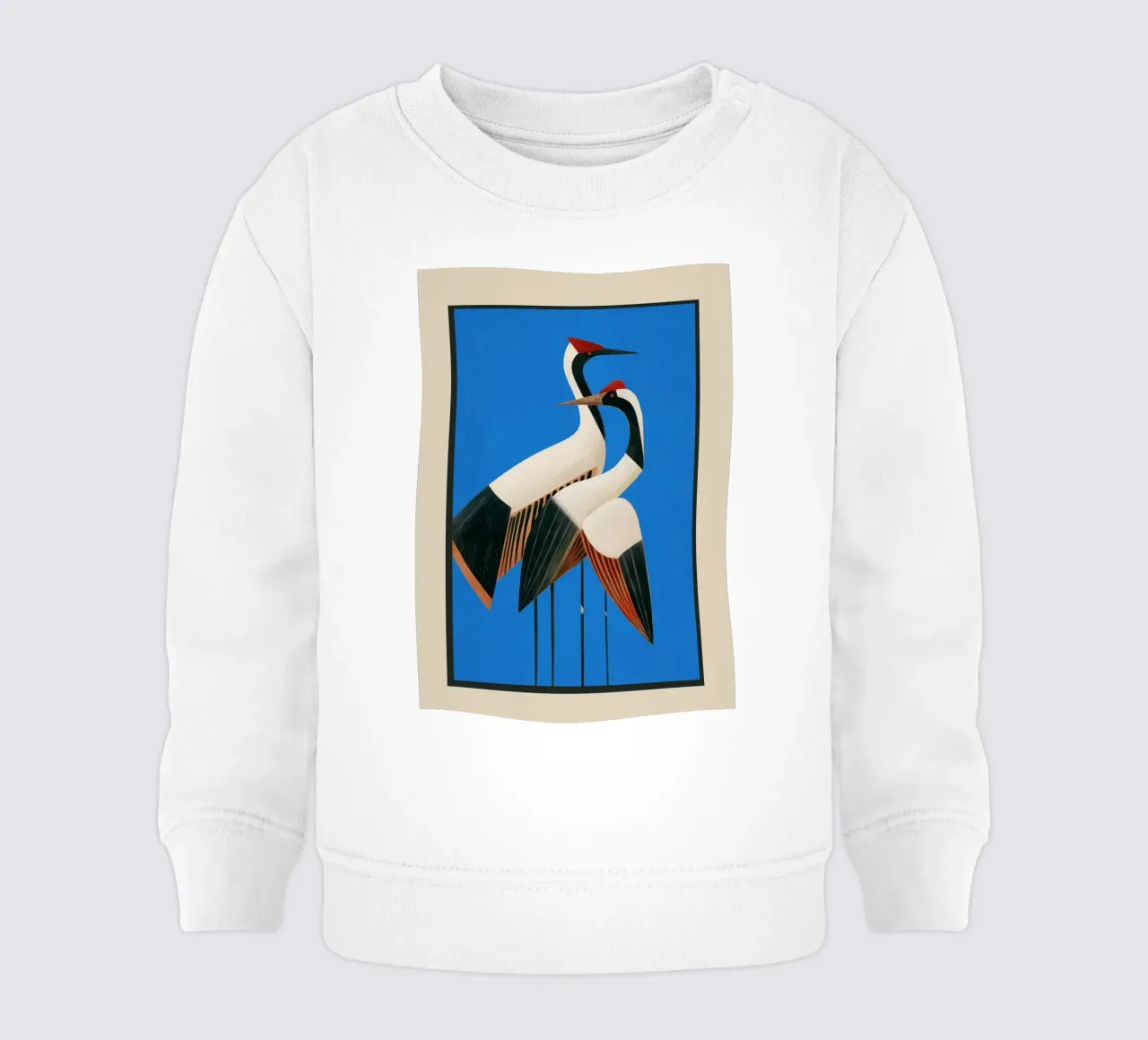 Stillness in Motion - Abstract Cranes in Blue felpa neonato da cityart