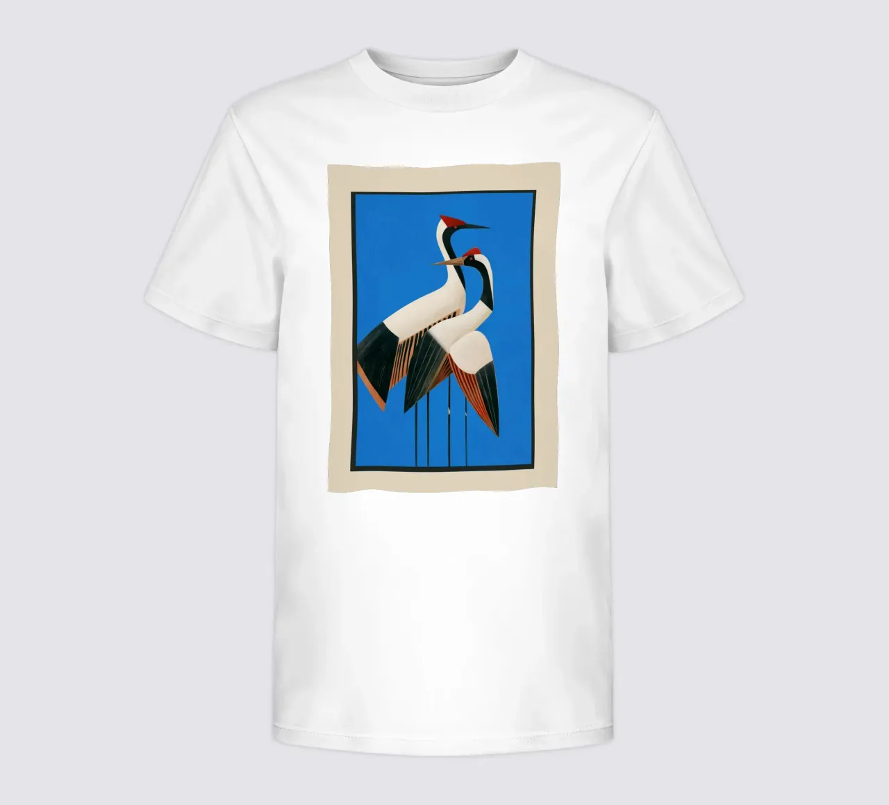 Stillness in Motion - Abstract Cranes in Blue t-shirt bambini da cityart