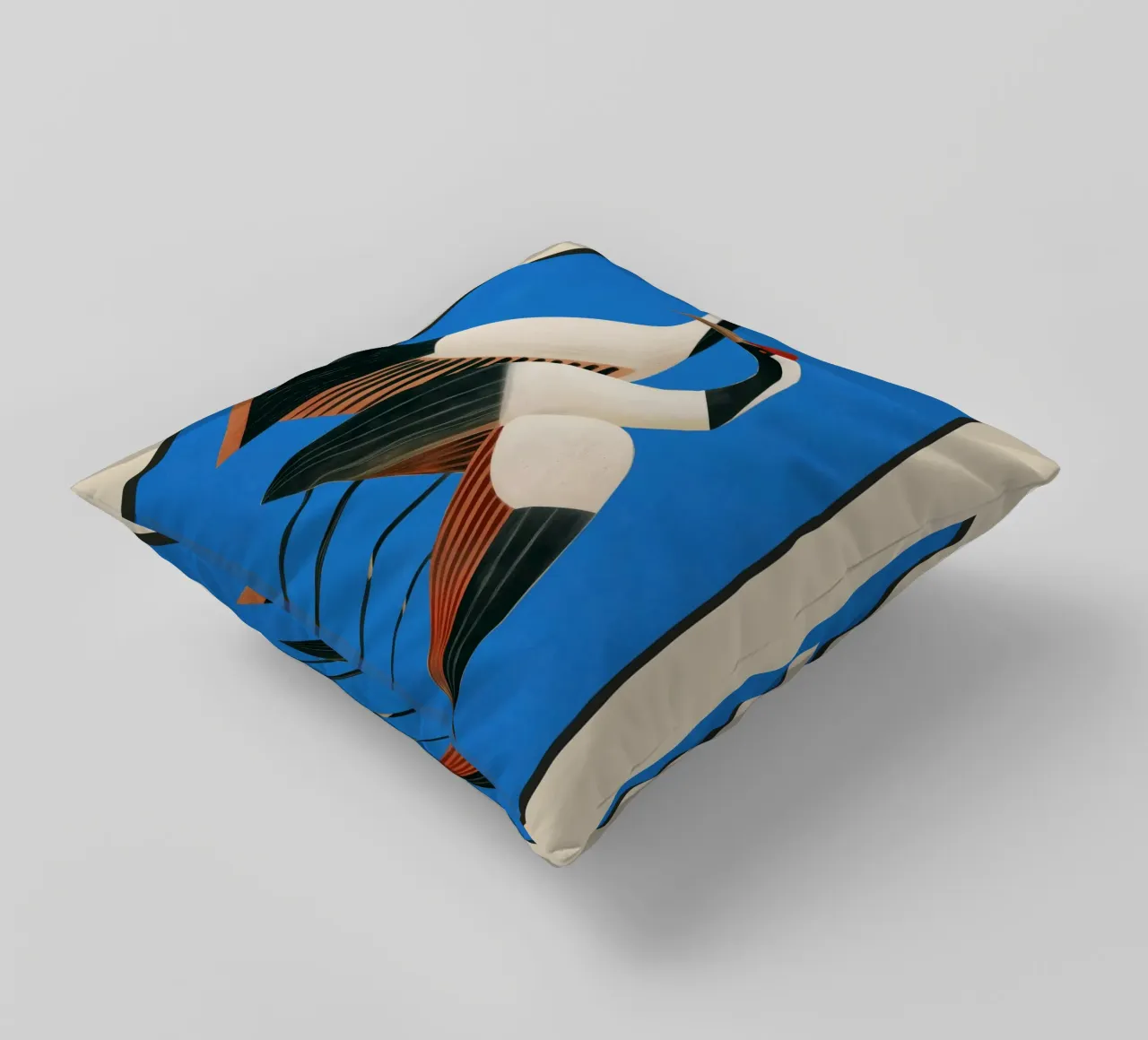 Stillness in Motion - Abstract Cranes in Blue cuscino da cityart