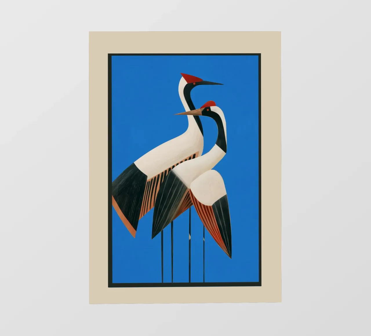 Stillness in Motion - Abstract Cranes in Blue pellicola backlit da cityart