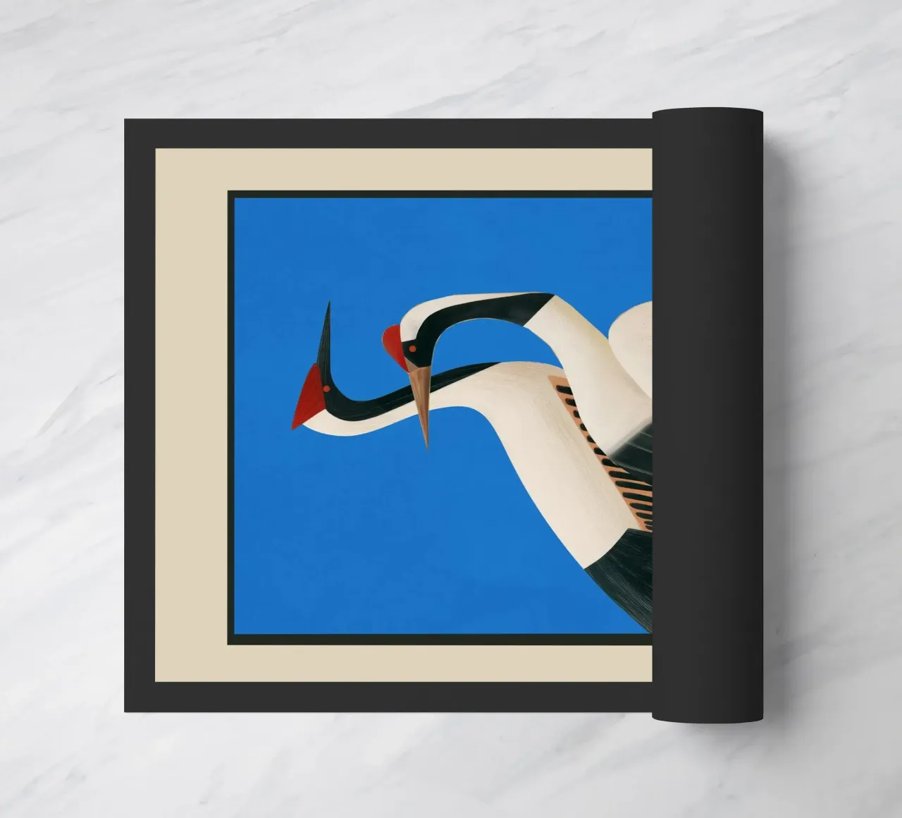 Stillness in Motion - Abstract Cranes in Blue zerbino da cityart
