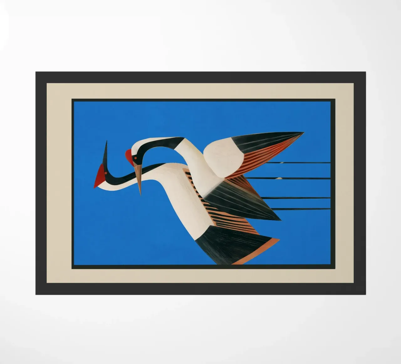 Stillness in Motion - Abstract Cranes in Blue zerbino da cityart