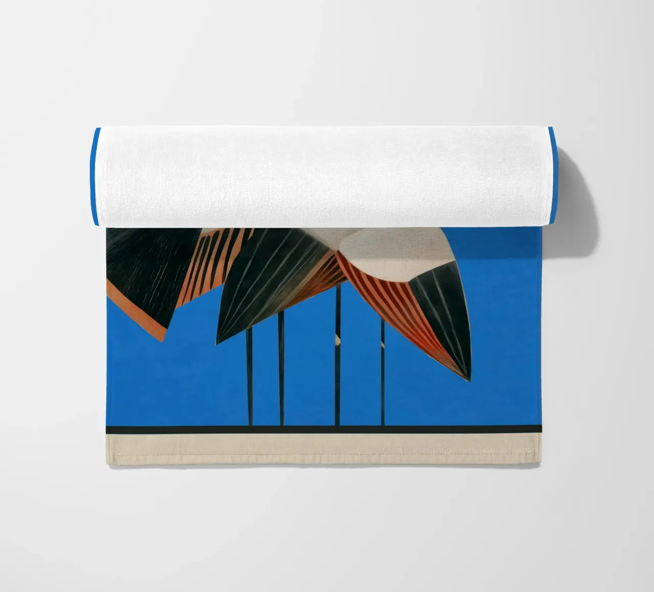 Stillness in Motion - Abstract Cranes in Blue telo mare da cityart