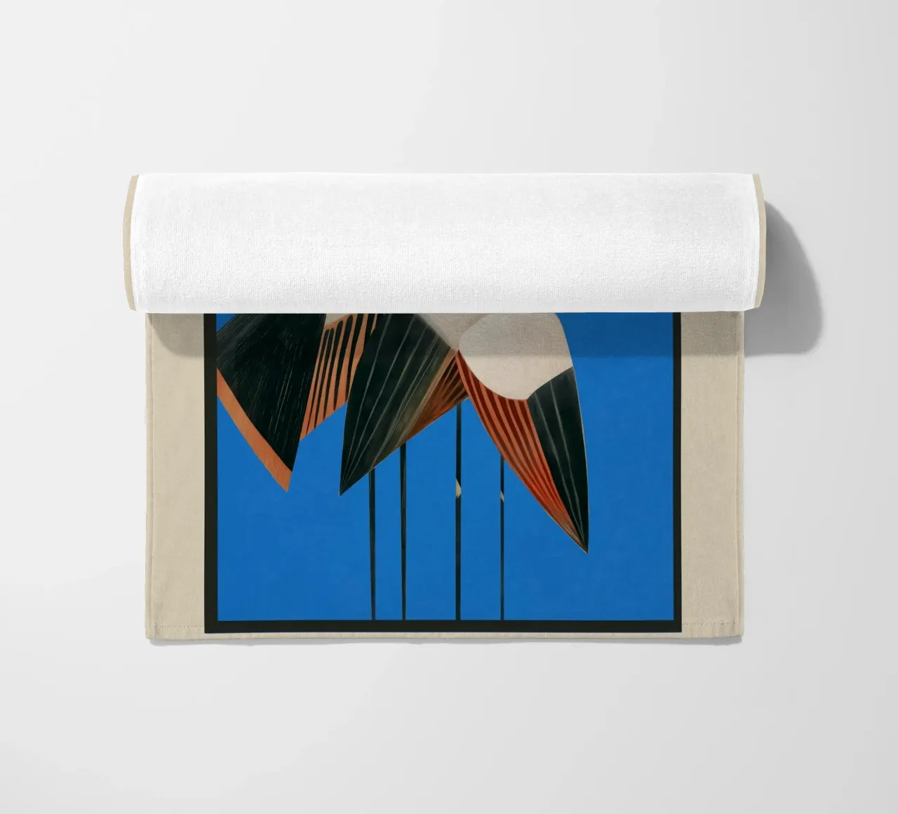 Stillness in Motion - Abstract Cranes in Blue telo mare da cityart