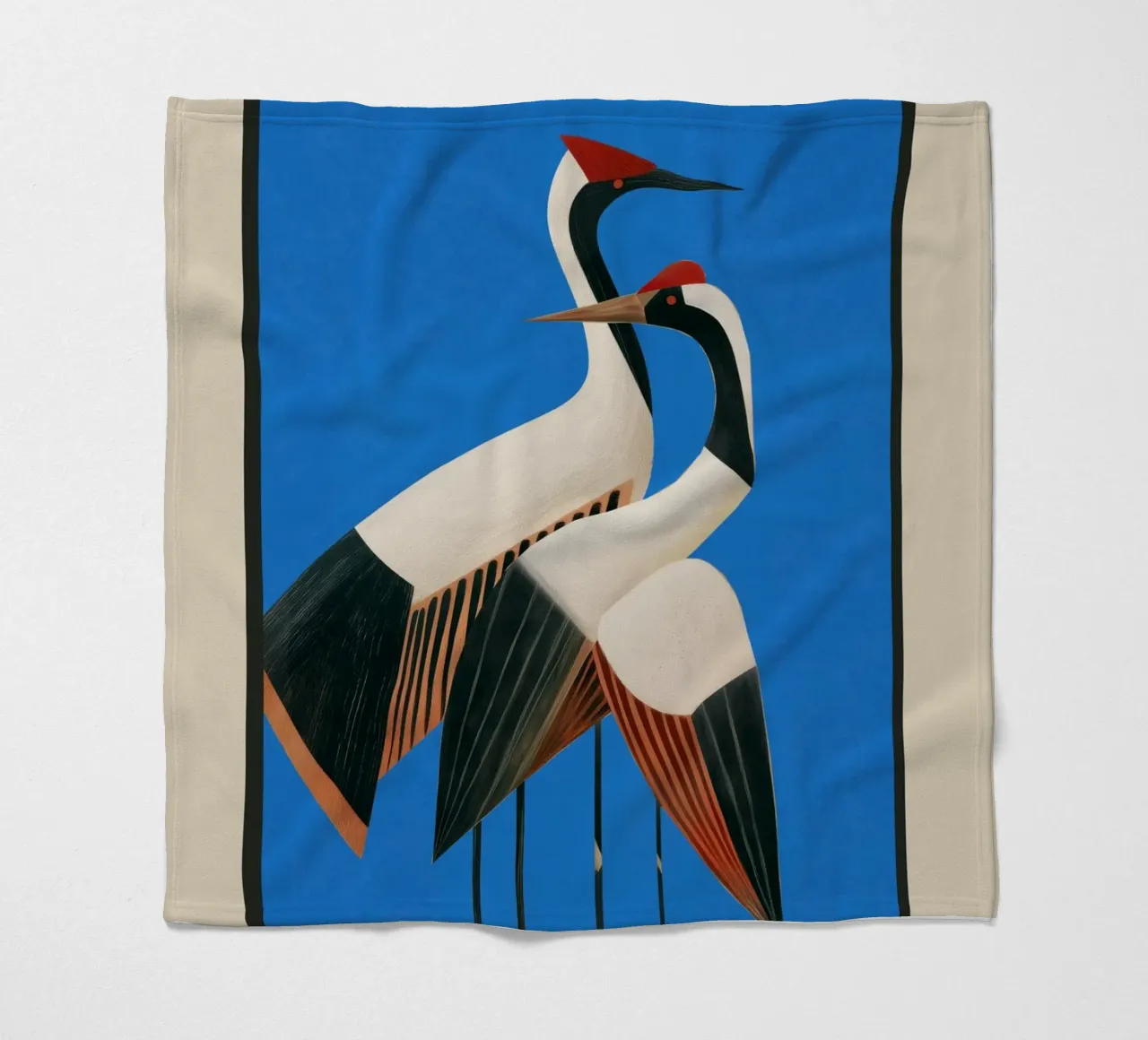 Stillness in Motion - Abstract Cranes in Blue coperta in pile da cityart