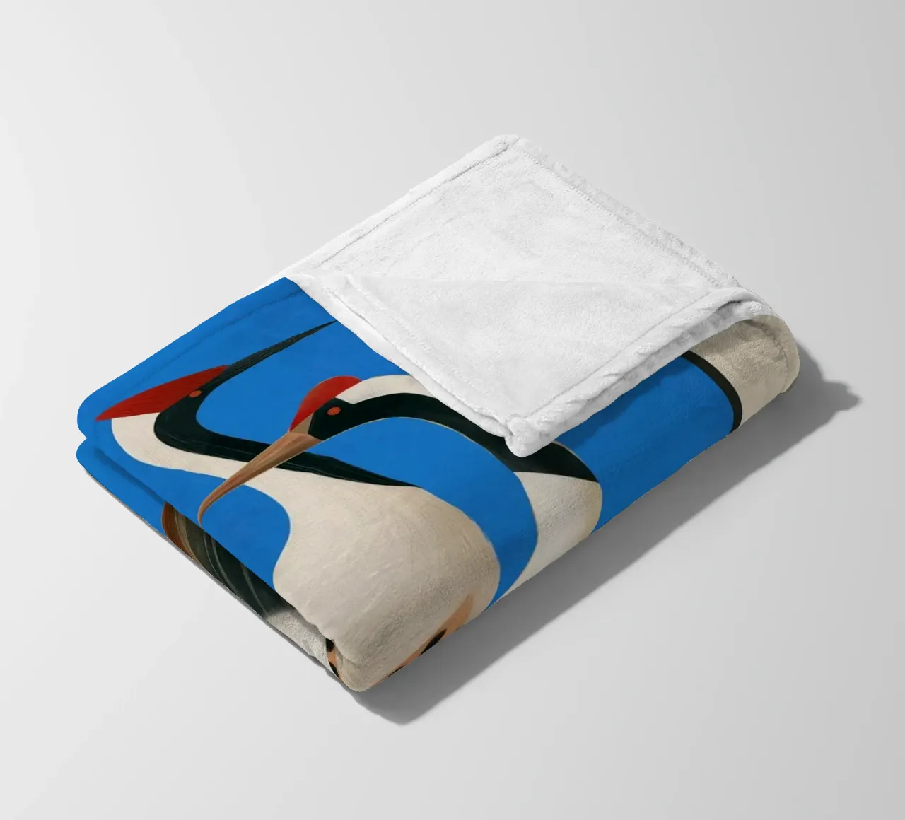 Stillness in Motion - Abstract Cranes in Blue coperta in pile da cityart
