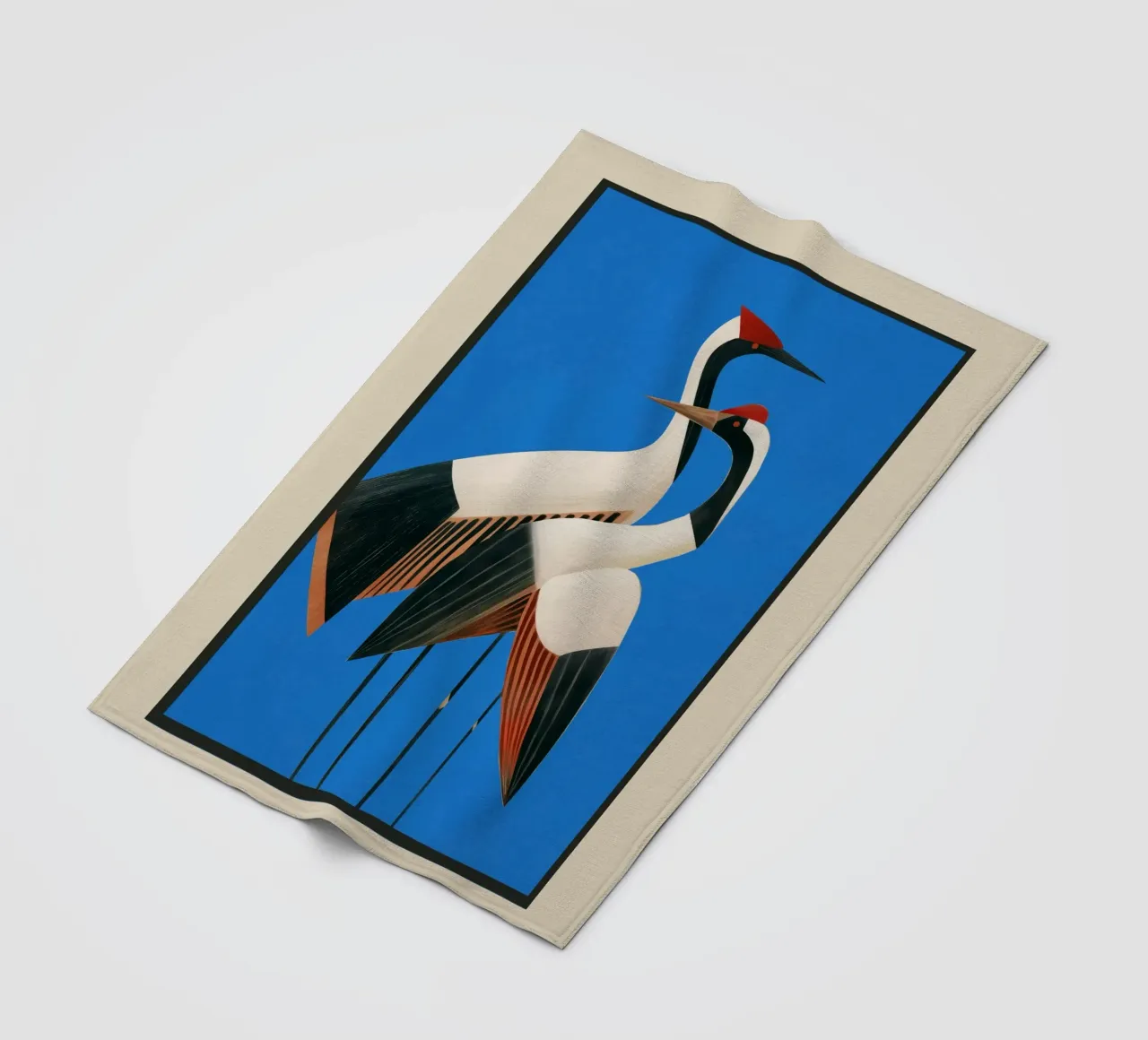 Stillness in Motion - Abstract Cranes in Blue coperta in pile da cityart
