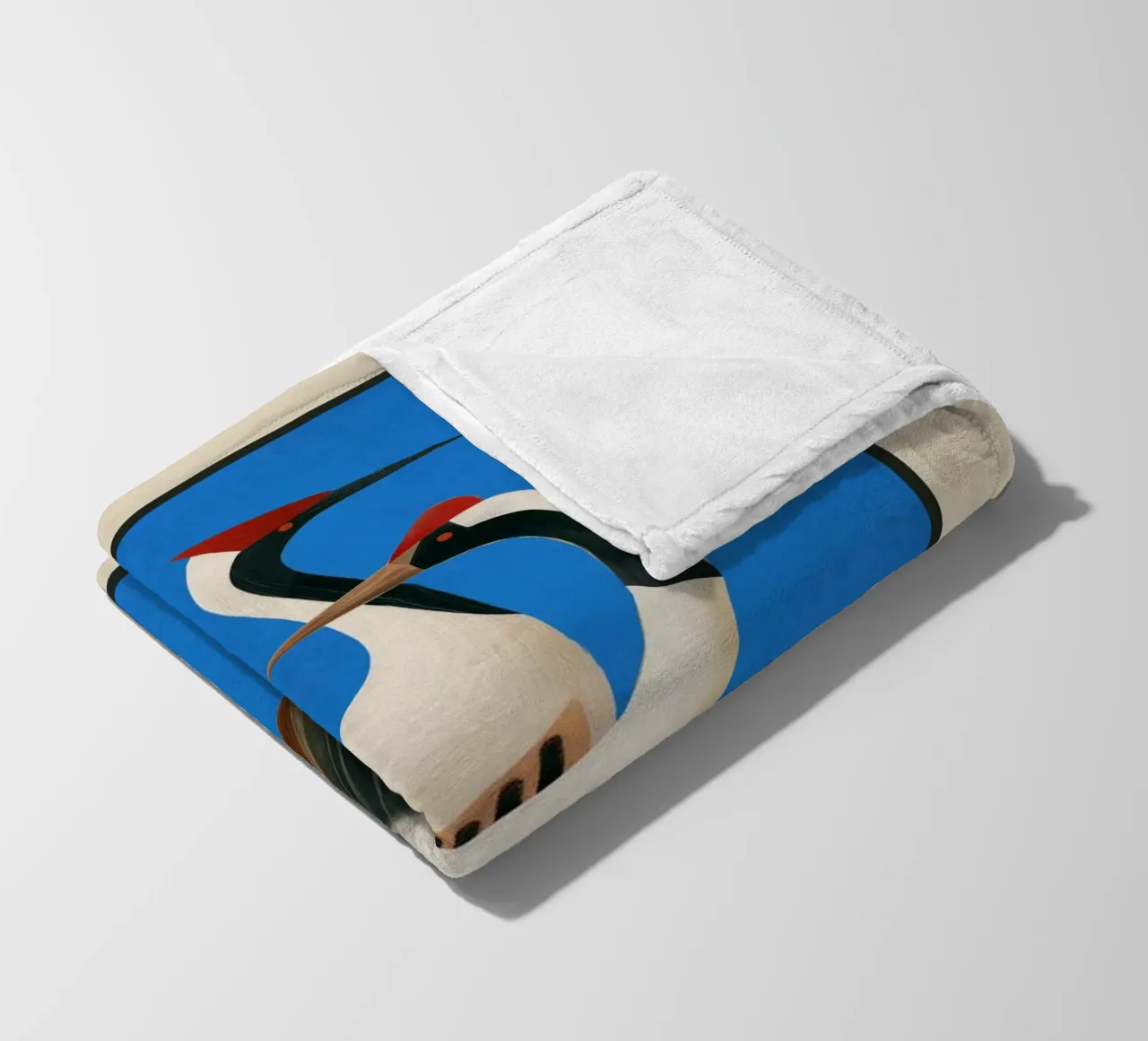 Stillness in Motion - Abstract Cranes in Blue coperta in pile da cityart