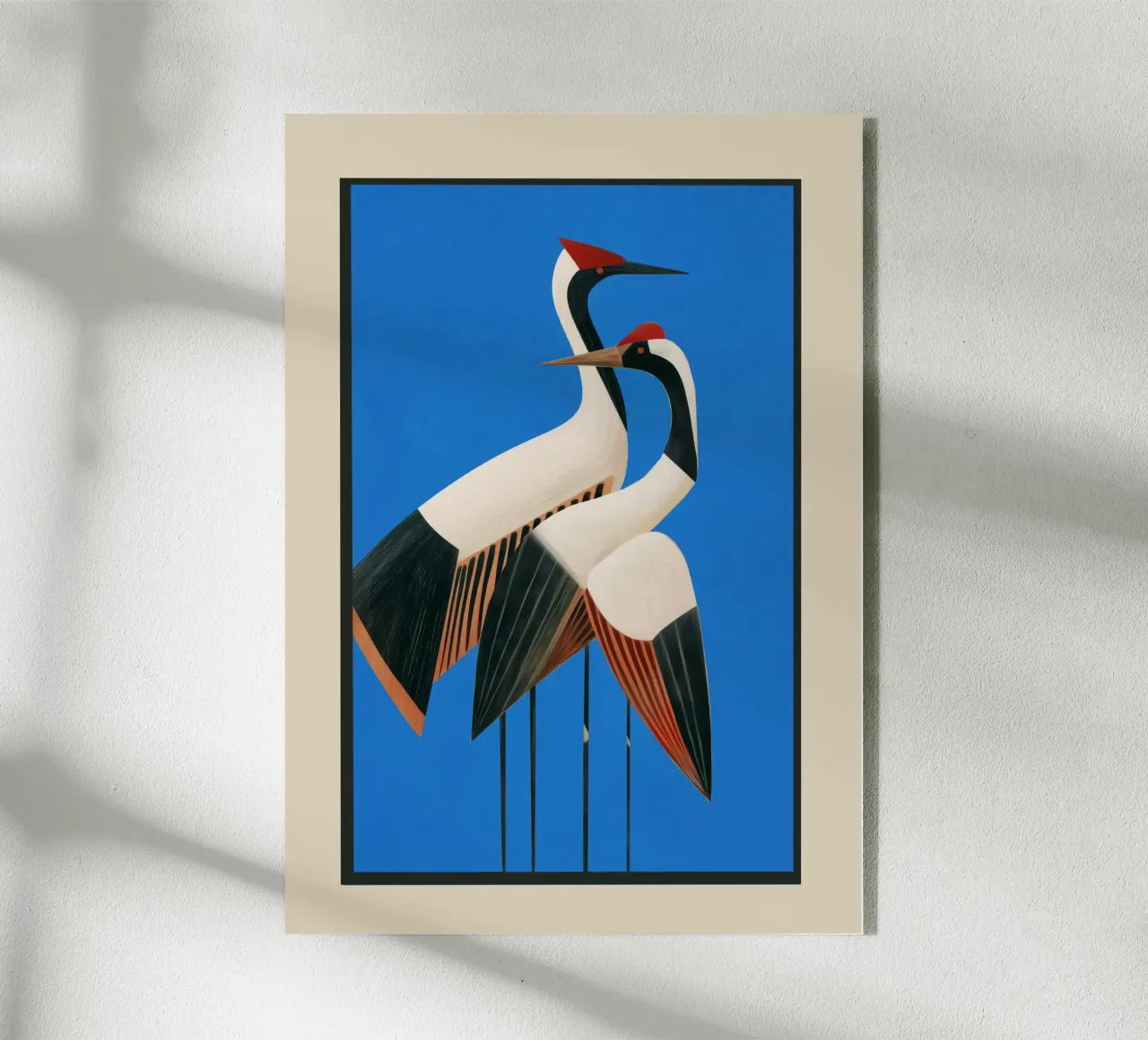 Stillness in Motion - Abstract Cranes in Blue plexiglass da cityart