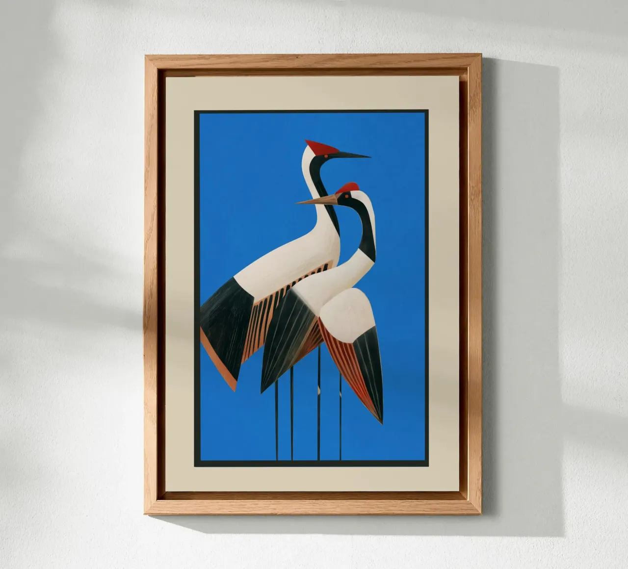 Stillness in Motion - Abstract Cranes in Blue alluminio dibond da cityart