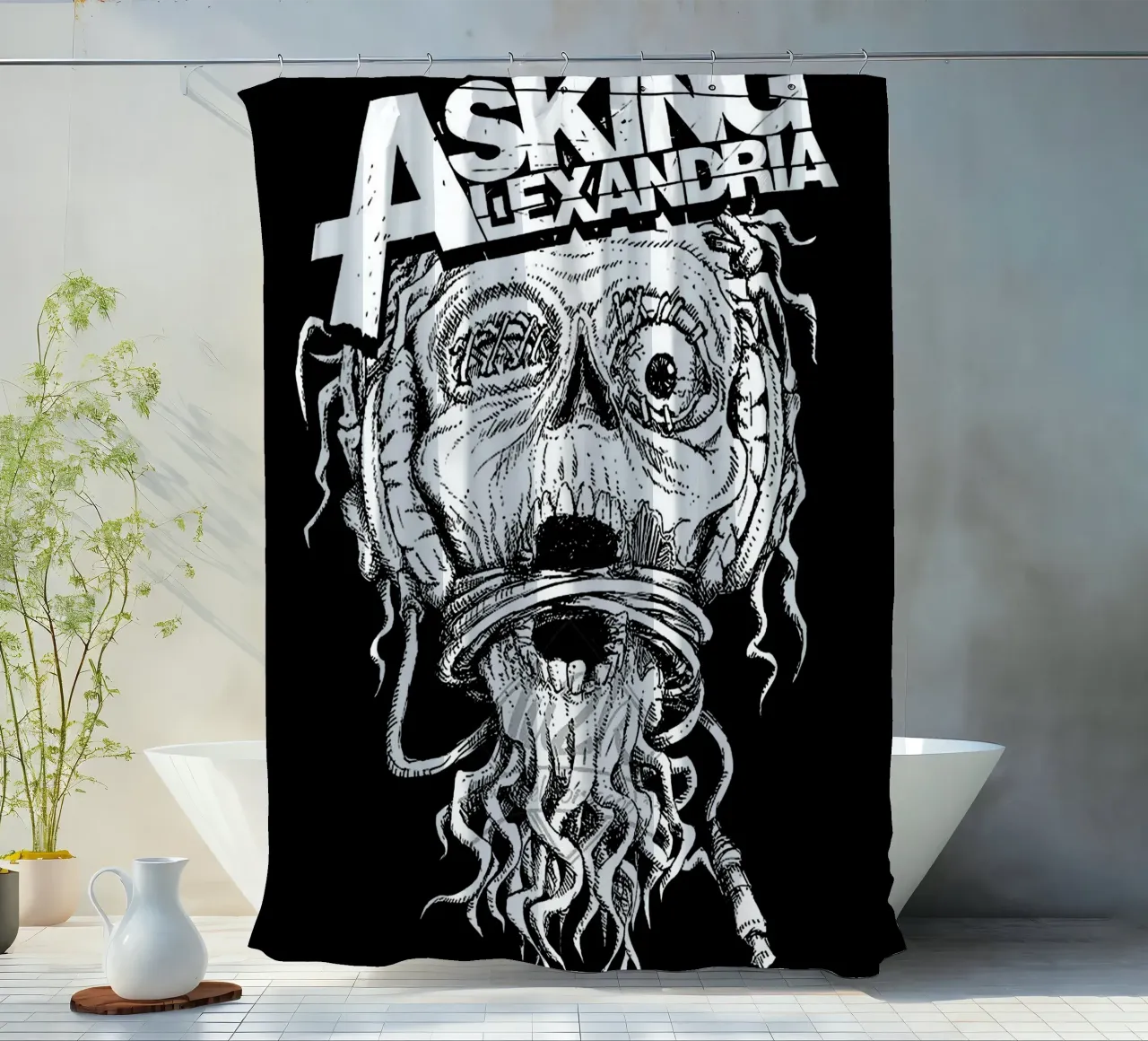 Asking Alexandria band shower curtain by vanhesling