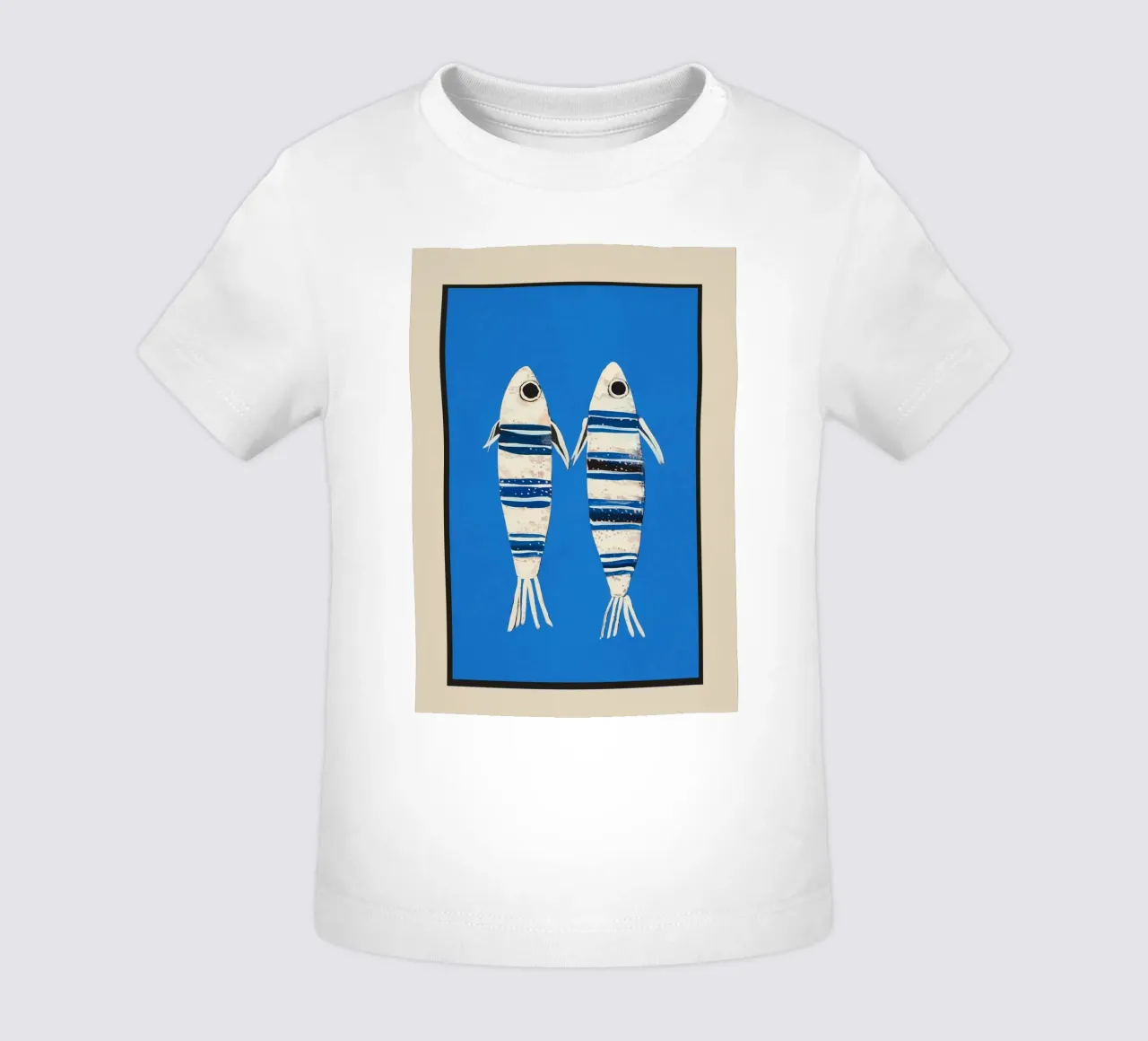 Minimal Fish on Blue maglietta neonato da cityart