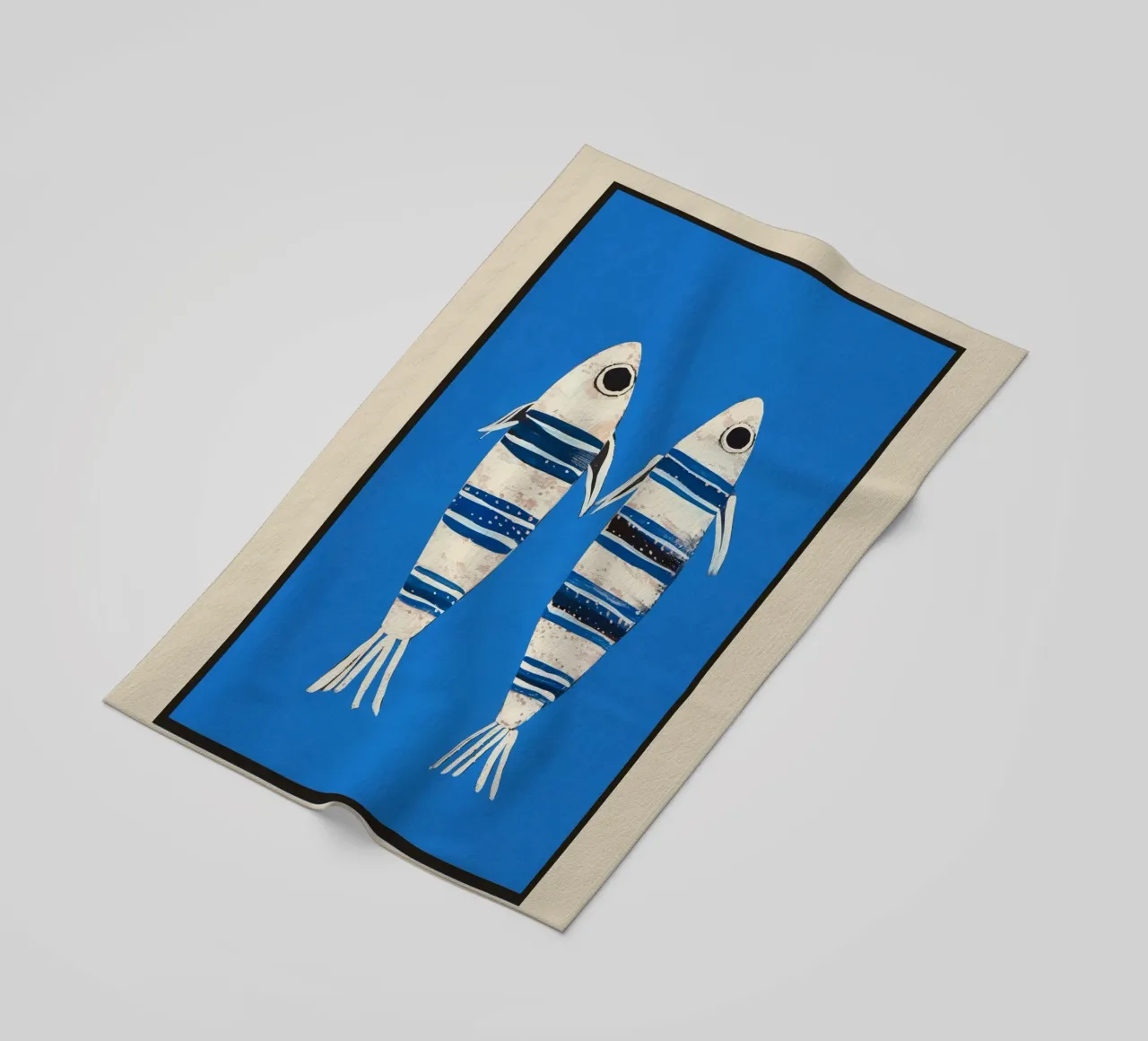 Minimal Fish on Blue telo mare da cityart