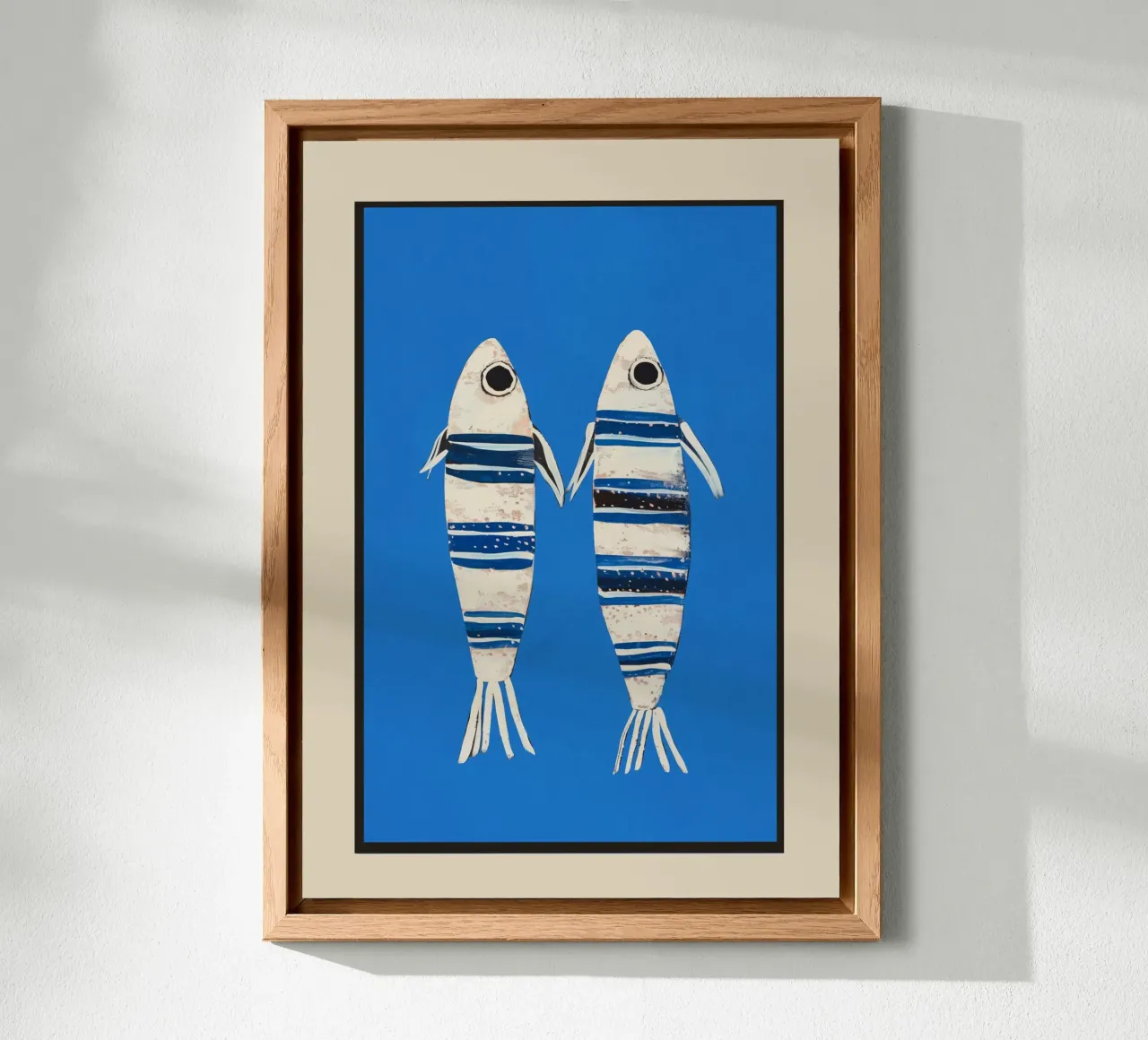 Minimal Fish on Blue alluminio dibond da cityart