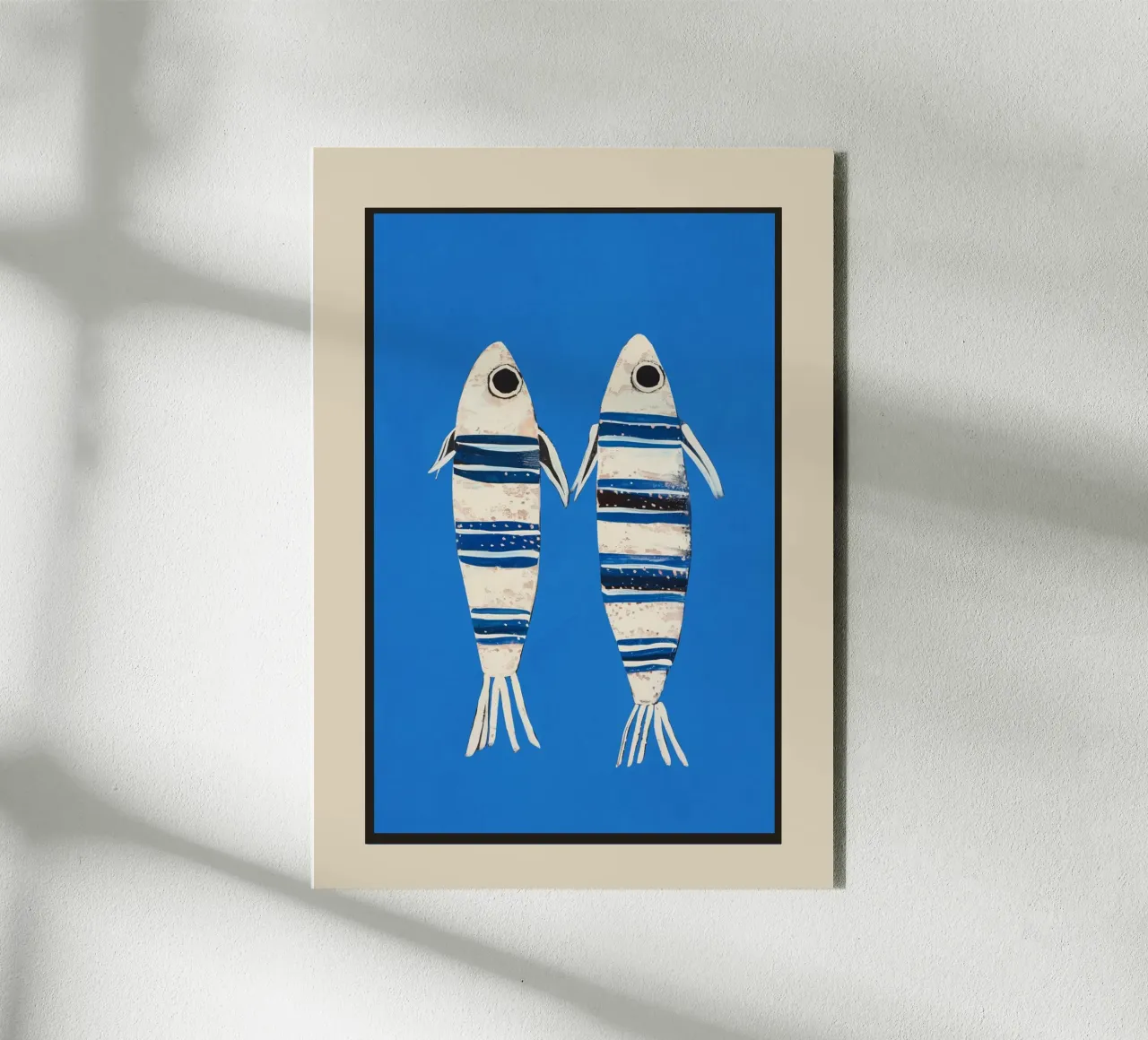 Minimal Fish on Blue alluminio dibond da cityart