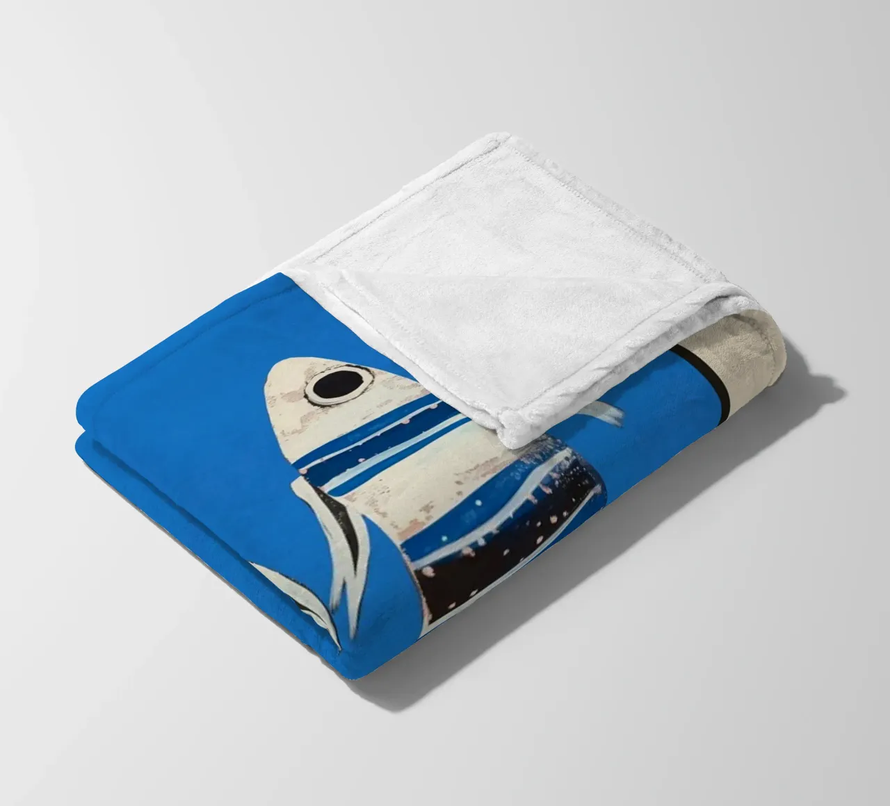 Minimal Fish on Blue coperta in pile da cityart
