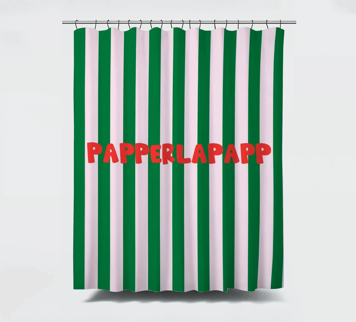 Papperlapapp Typography Duschvorhang von Attaboy Dsgn